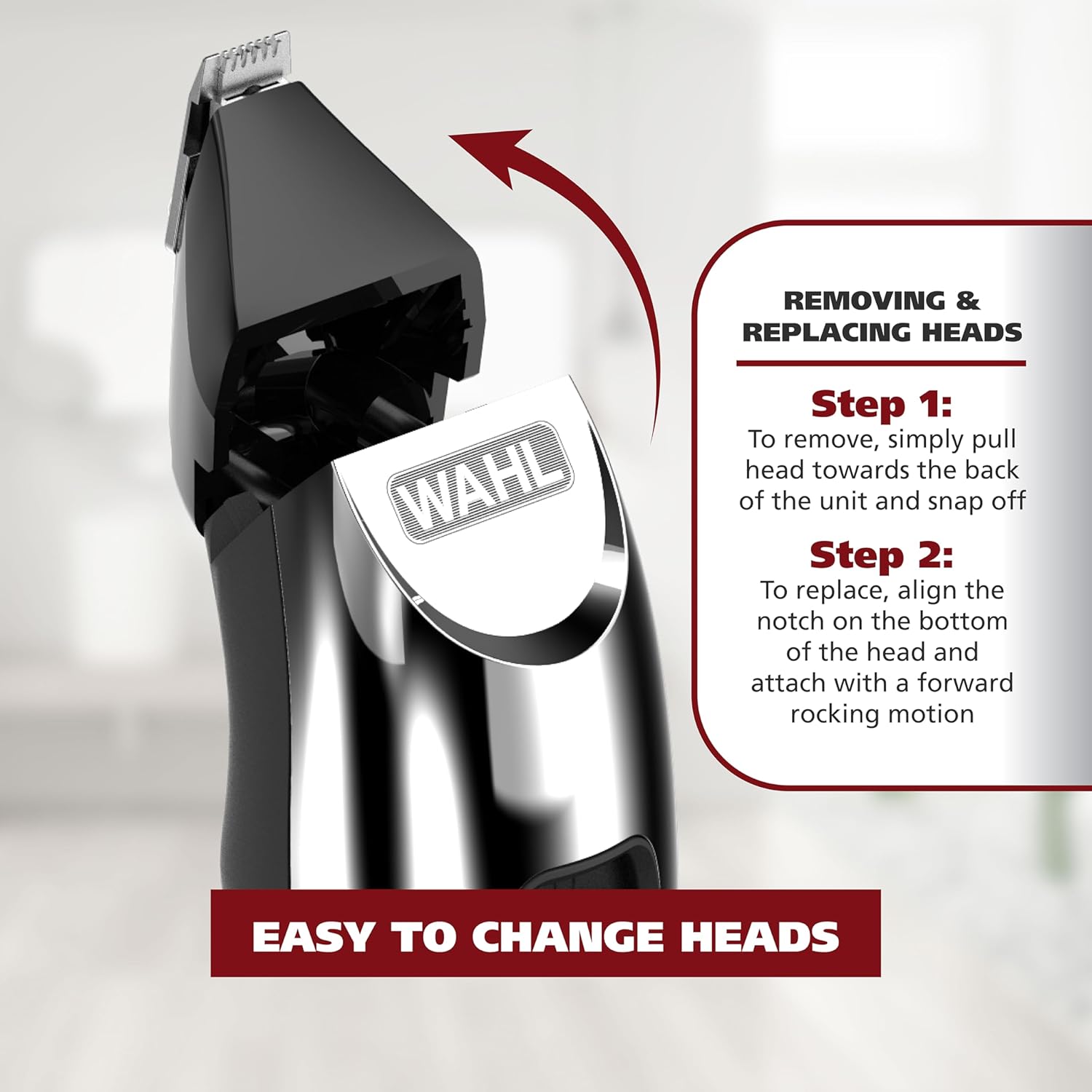 Wahl Groomsman Pro All in One Beard Trimmer for Men, Mens Beard Trimmer Rechargeable Cordless Hair Trimmer, Includes 3 Attachment Heads for Beard, Nose, & Ear Hair Trimming - Model 5617 - Image 5