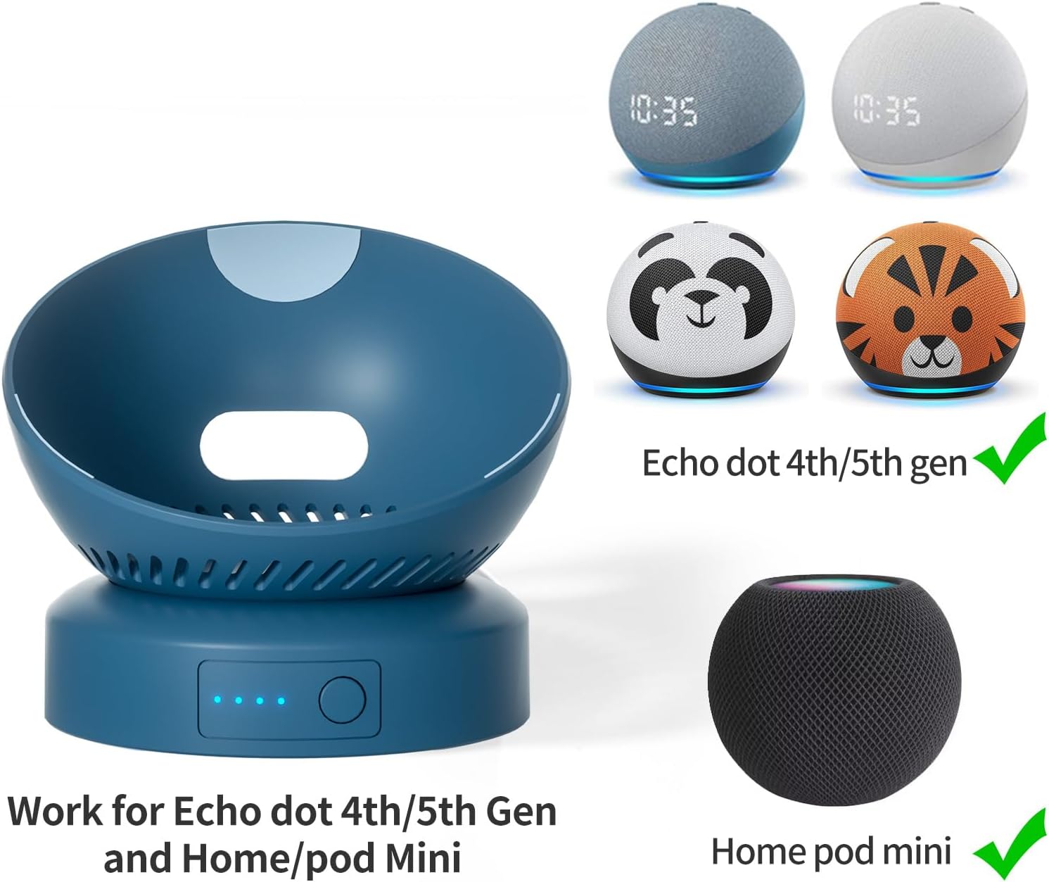 Battery Base for Echo dot 5th Generation Portable Echo Dot 4th Generation and Homepod Mini Battery Stand Accessories, not Including The Speaker(White) - Image 2