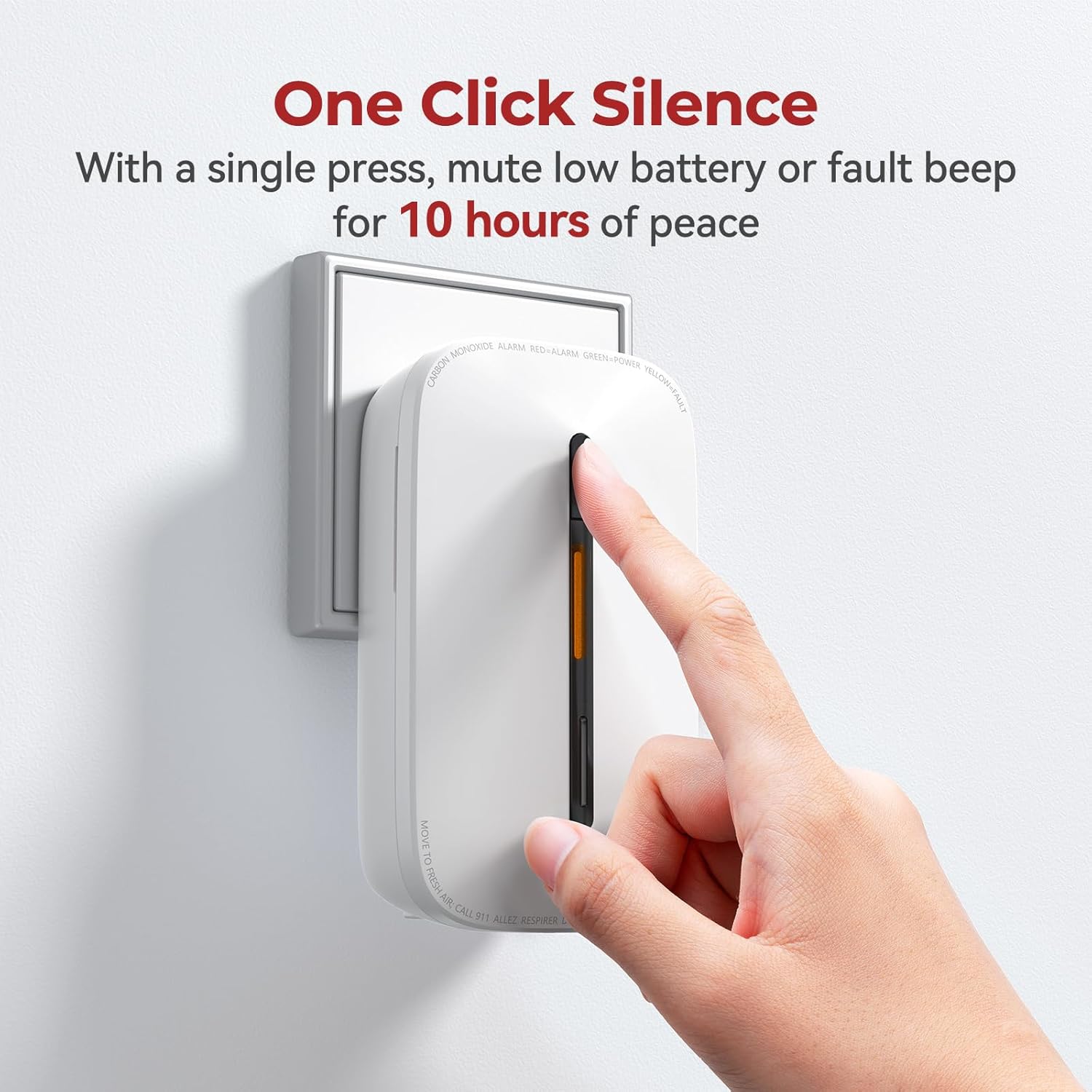 Carbon Monoxide Detectors Plug in,10 Year Replaceable Battery Operated Co Monitor Alarm,Plug and Play Co Detector,Portable Carbon Monoxide Detector for Home,Traval,RV,Hotel GS846A 1 Pack - Image 8