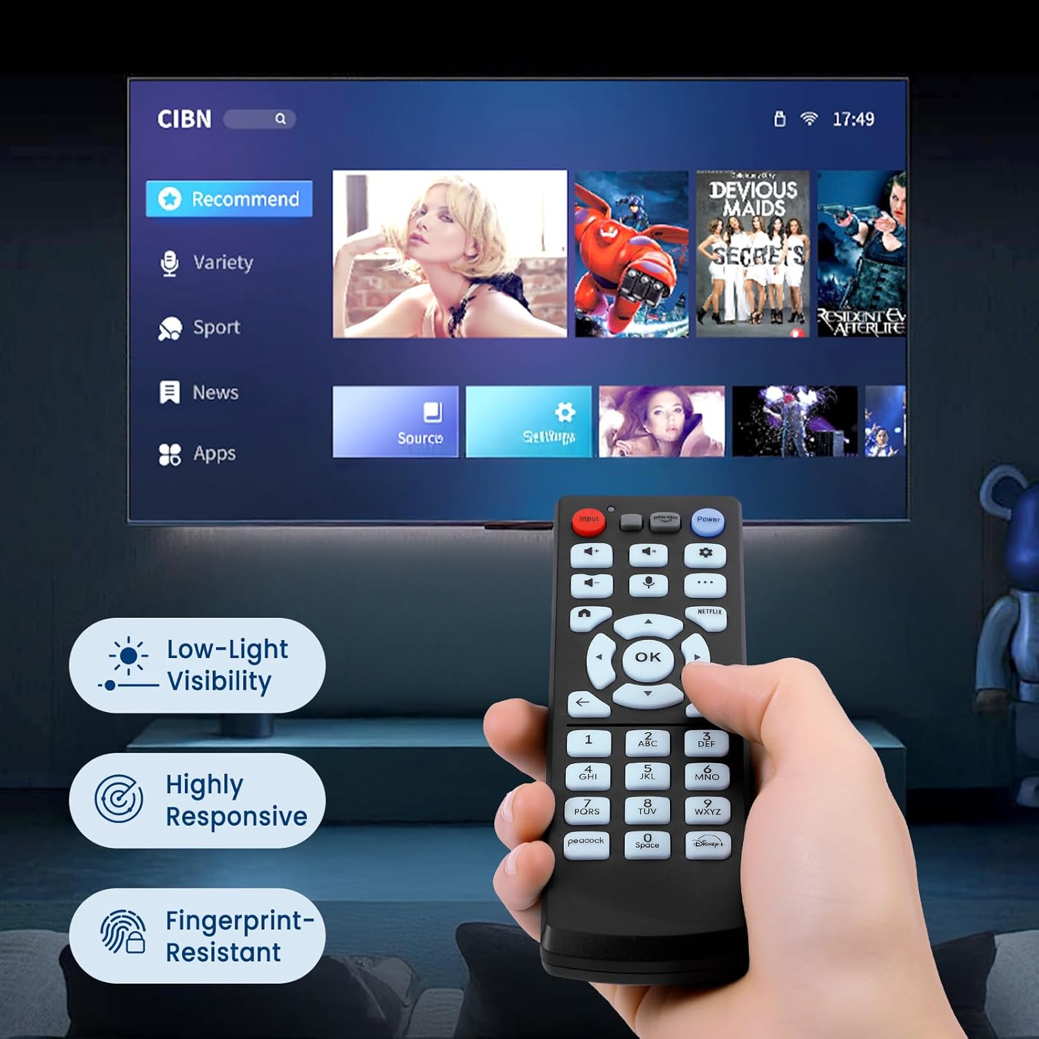 Remote Replacement for Pioneer/Element Xumo TV, Plug and Play Setup, Works with Xumo TVs, No Voice Control - Image 6