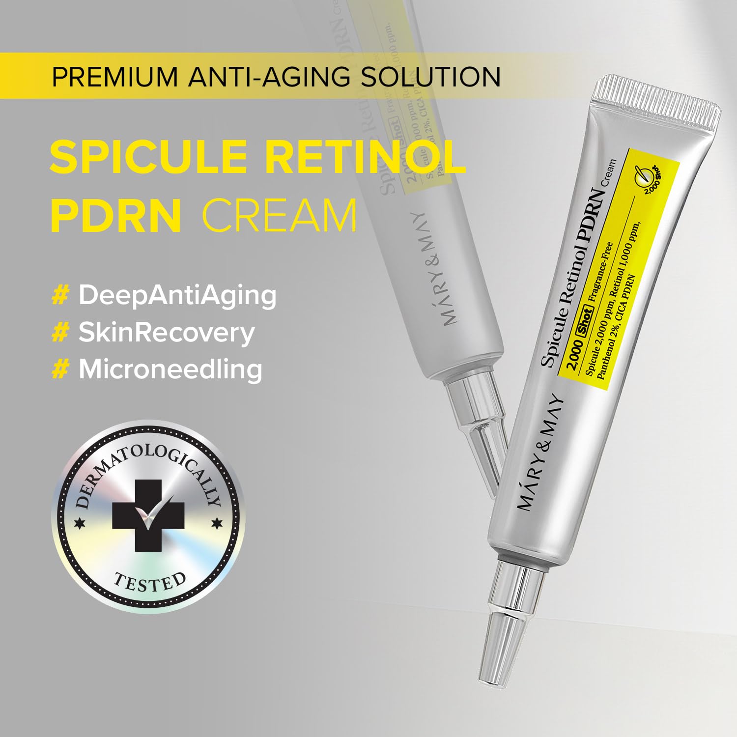 Mary&May Spicule Retinol PDRN Cream - Korean Face Moisturizer with Marine Spicules & Nano Liposome Retinol - Pore Texture Firming Treatment, Ceramide Panthenol for Sensitive Skin, 15g / 0.5 oz - Image 2