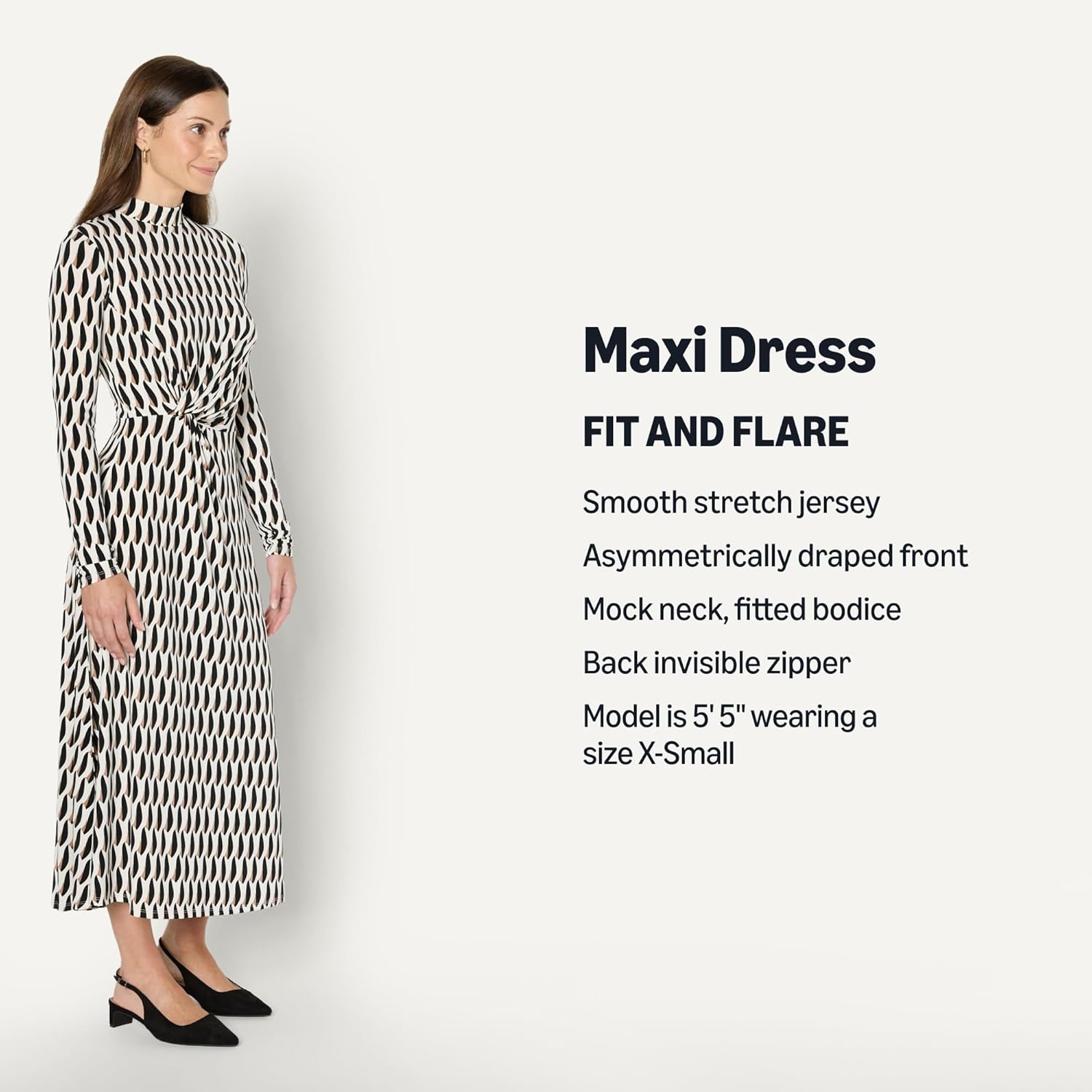 Amazon Essentials (Demi's Pick) Women's Fit and Flare Long-Sleeved Short Maxi Dress - Image 4