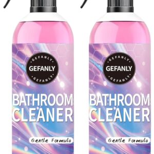 Gefanly Bathroom Cleaner, 20 Fl Oz Powerful Pink Bathroom Cleaner Spray, Bathrooms Descaler Foam Cleaners for Sink Tub Floor Tile (2pcs)