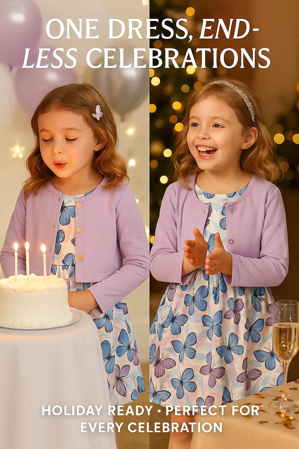 PATPAT Toddler Girl Dress 2 Piece Girl Sleeveless Dress and Cotton Cardigan Set with Pockets, 18M-12Y - Image 5