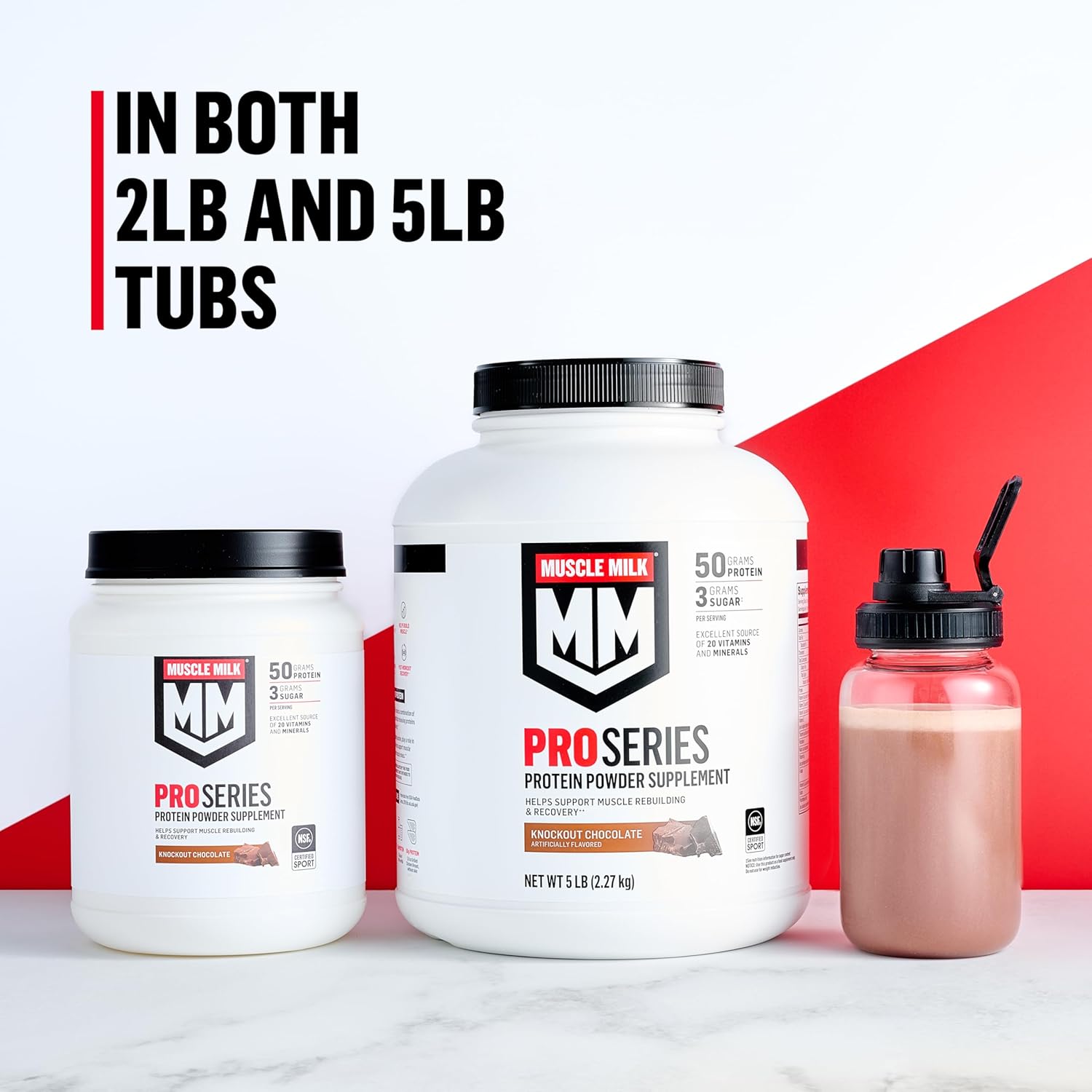 Muscle Milk Pro Series Protein Powder Supplement, Slammin' Strawberry, 2 Pound, 11 Servings, 50g Protein, 3g Sugar, 20 Vitamins & Minerals, NSF Certified for Sport, Packaging May Vary - Image 8