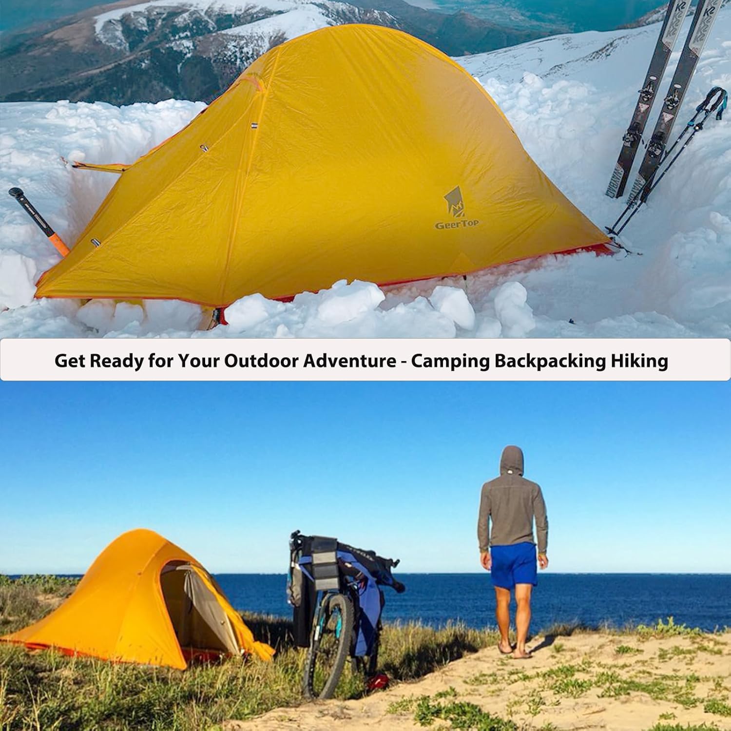 GEERTOP Ultralight 2 Person Tent Waterproof Two Man Backpack Tents for Outdoor Camping Backpacking - Image 6