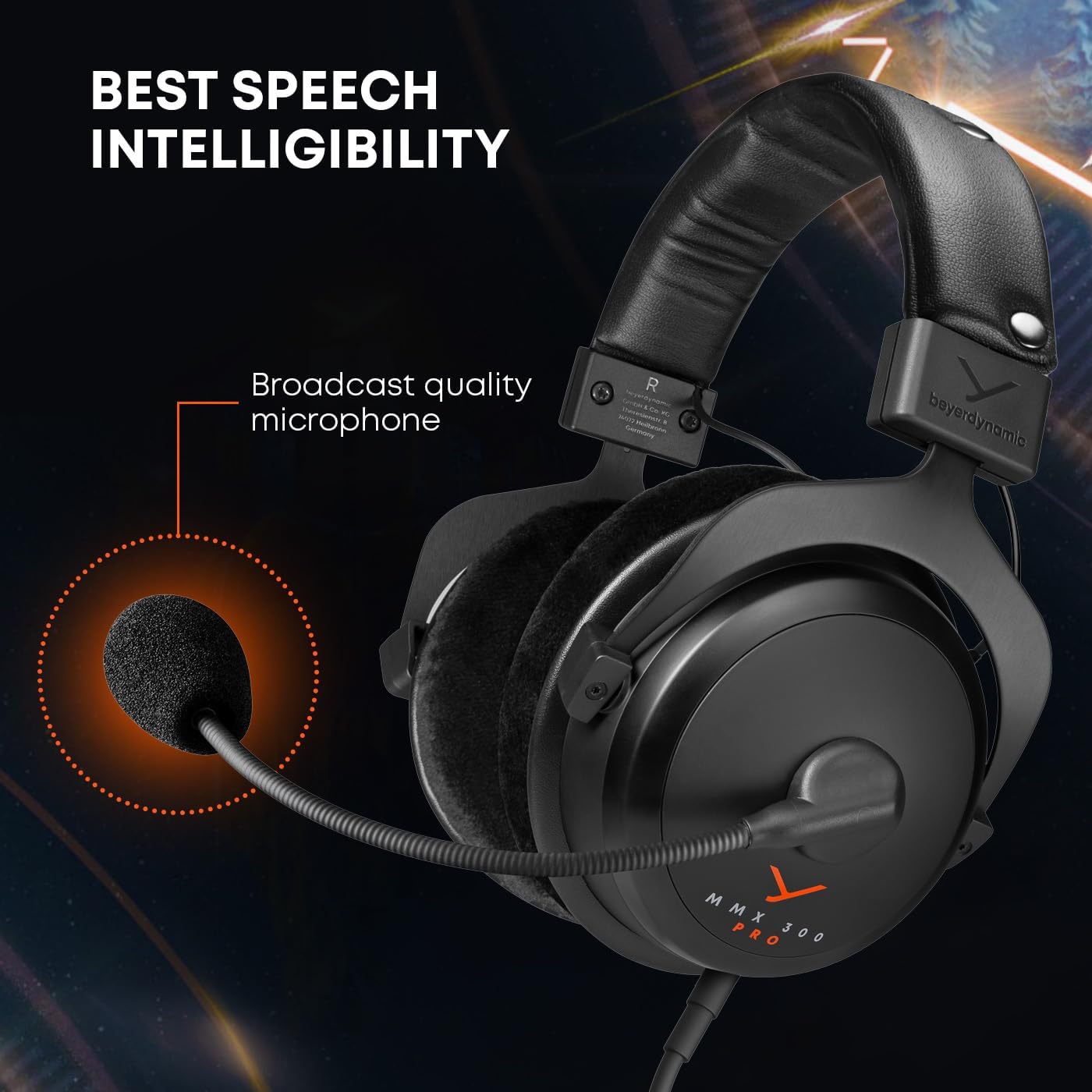 beyerdynamic MMX 300 PRO Closed Gaming Headset with Stellar.45 Driver and Condenser Microphone, Wired Gaming Headset Suitable for PC, Xbox, PlayStation and Nintendo Switch. Handmade in Germany - Image 5