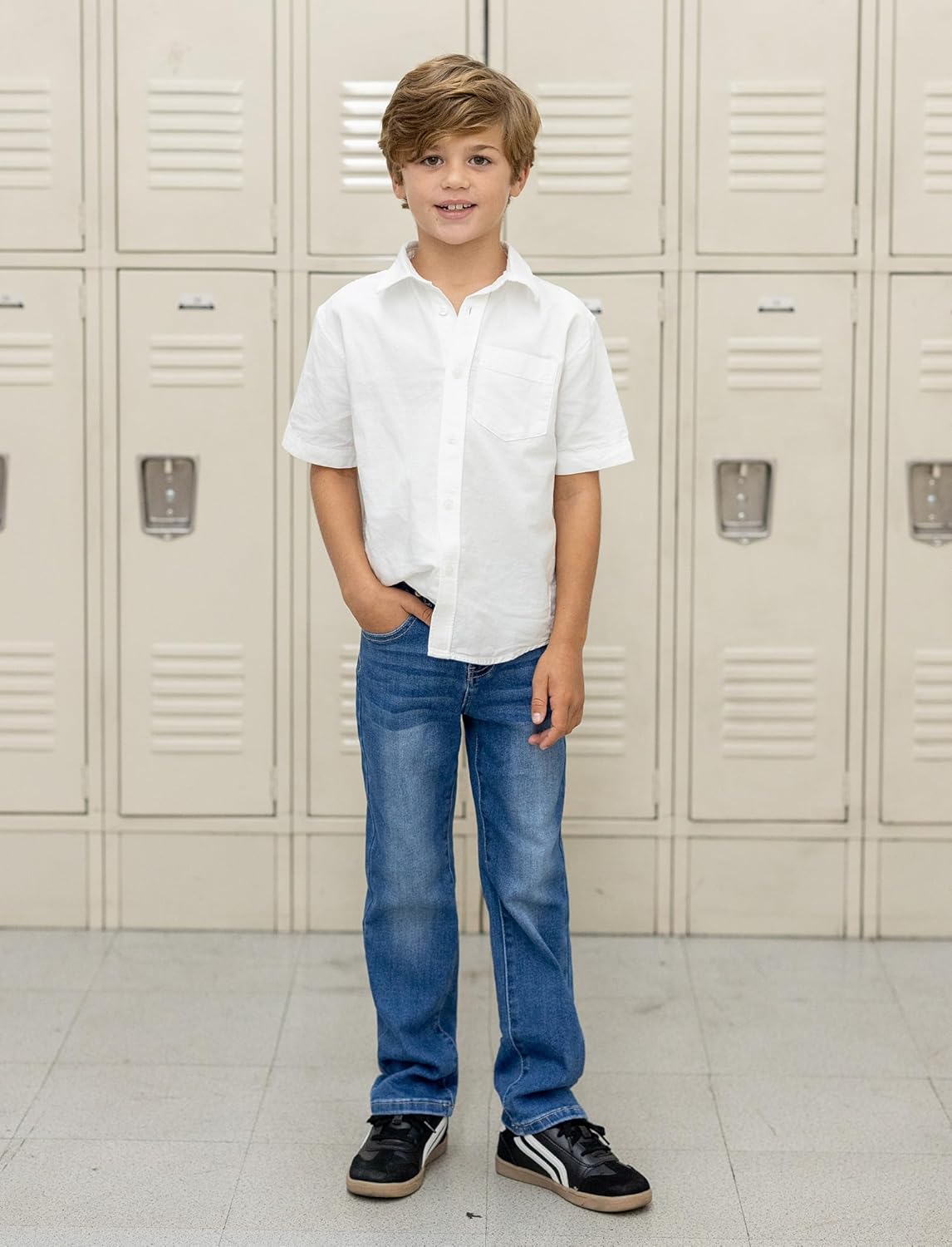 PATPAT Boys Bootcut Jeans Size 4-14 Years Classic Straight Leg Jeans with 5 Pockets - Image 2