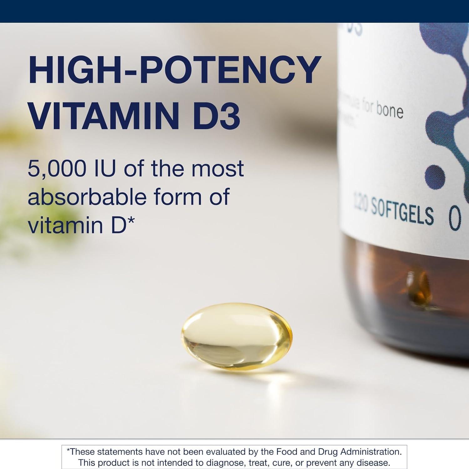 Metagenics Vitamin D3 5000 IU Supplement - High Potency Softgels for Immune, Bone & Heart Health* - 125 mcg Cholecalciferol in Coconut Oil for Enhanced Absorption* - Non-GMO, Gluten-Free - 120 Count - Image 3