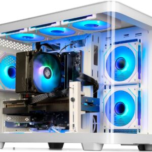 LXZ Gaming PC Core i7-14700F PC Computer, RTX 5060 8G, 16G DDR5 RAM, 1TB NVME 3.0 SSD, Prebuilt Gaming Desktop, VR Ready Tower Computer for Home and Office (White)