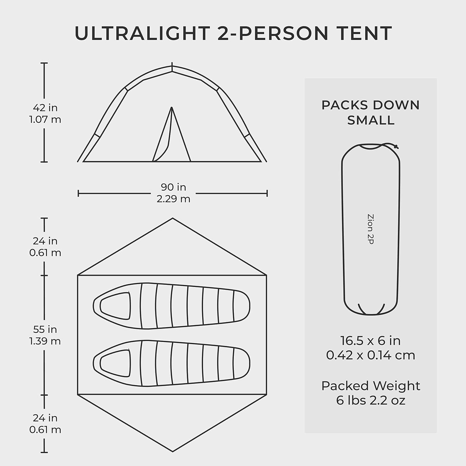 Hyke & Byke Zion Hiking & Backpacking Tent - 3 Season Ultralight, Waterproof Tent for Camping w/Rain Fly and Footprint - 1 Person - Orange - Image 7