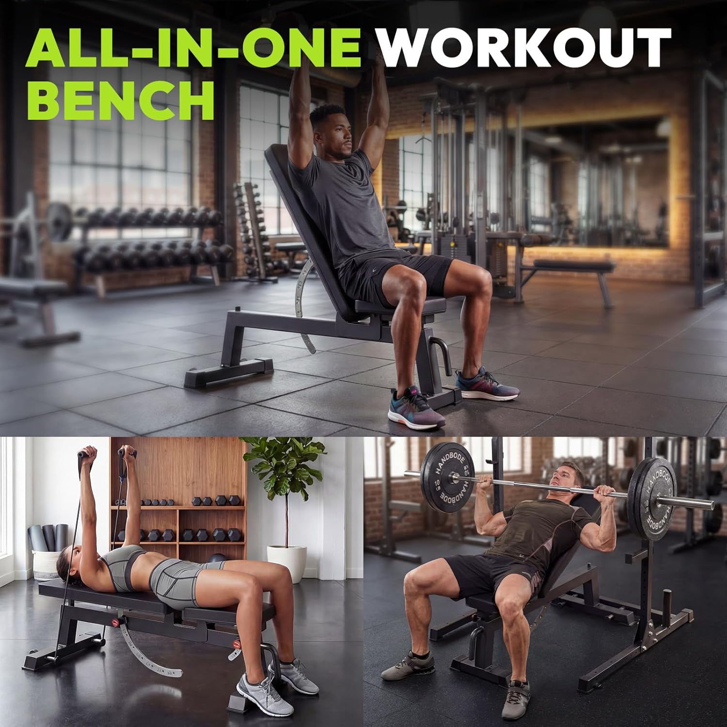 Adjustable Weight Bench Set with Dumbbell Set, 1300 LBS Capacity Home Gym Bench for Weightlifting, Strength Training, Flat, Incline, Upright - Image 5