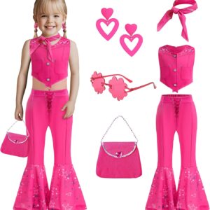 Girls Movie Doll Costume, Kids Rose Outfit Movie Cosplay Dress up Halloween Birthday Party