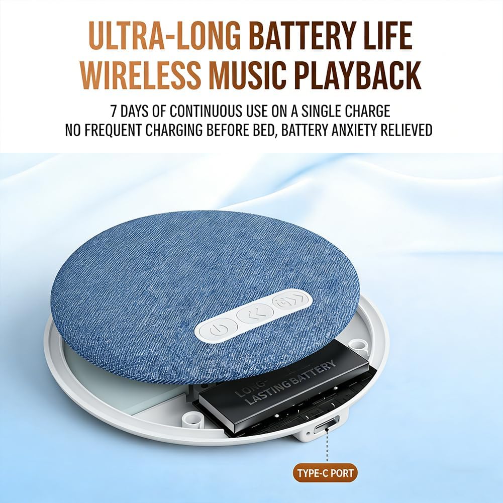 2026 New Sleep Pillow Speaker, Bluetooth Pillow Speaker with White Noise Timer Wireless Sleep Aid with Stereo Bass Private Sleep Headphones for Adult Kids (Pink) - Image 9