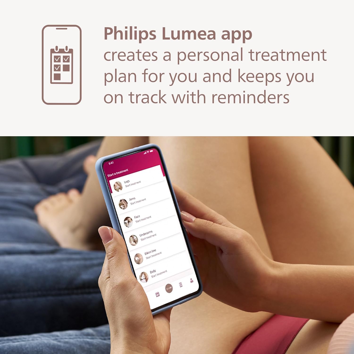 Philips Lumea 9000 Series IPL Hair Removal Device, Visible Permanent Laser Hair Reduction Done at Home, for Women & Men, SenseIQ Technology, 4 Attachments for Body, Face, Bikini & Underarms, BRI984/03 - Image 9