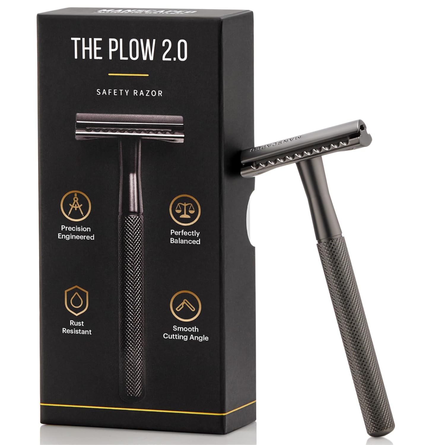 MANSCAPED® The Plow® 2.0 & Power Shave Gel, Men's Face Shaving Bundle with Single Blade Safety Razor and Soothing Face Shaving Gel with Liquid Exfoliants to help Defend Against Ingrown Hairs, 6 fl oz - Image 2