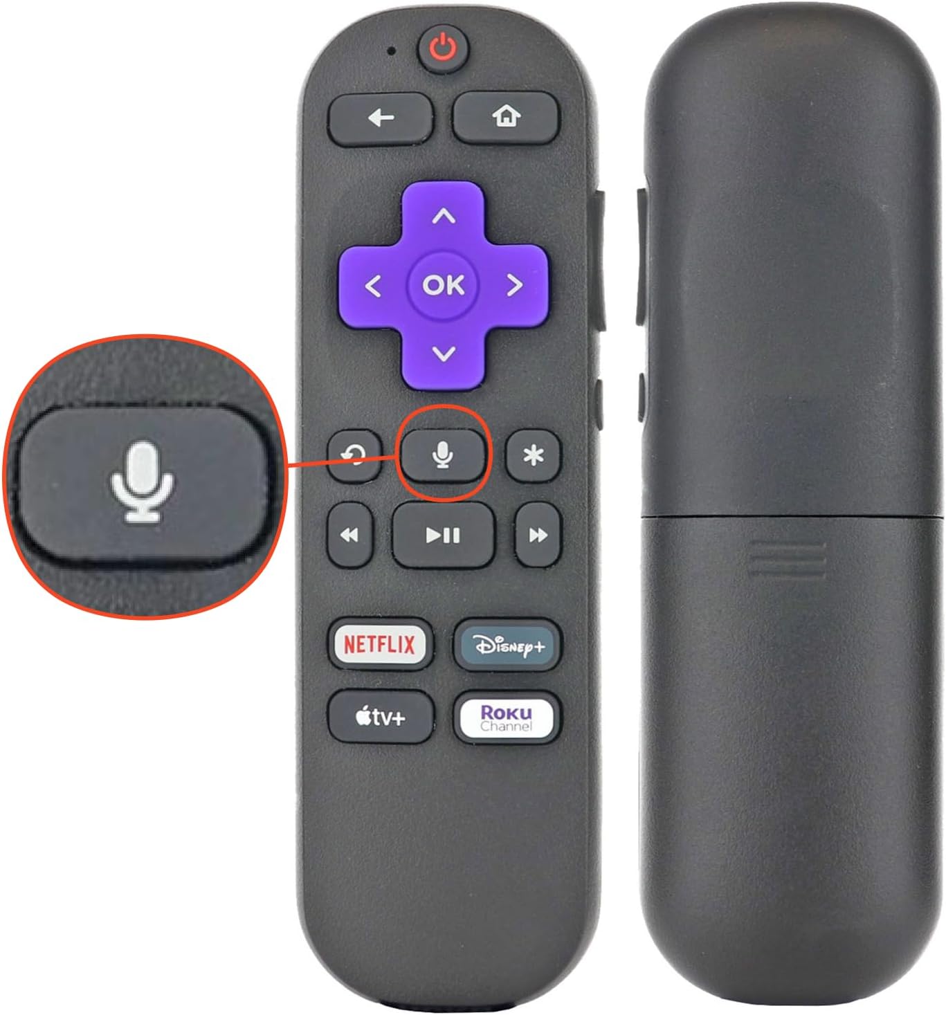 Anderic RC-EL1 RC-EL2 OEM Voice Replacement Remote Control for Roku Express, Premiere, Ultra, Streambar, Smart Soundbar – Voice Search, Infrared/RF Compatible, Easy Pairing, Durable Design - Image 3