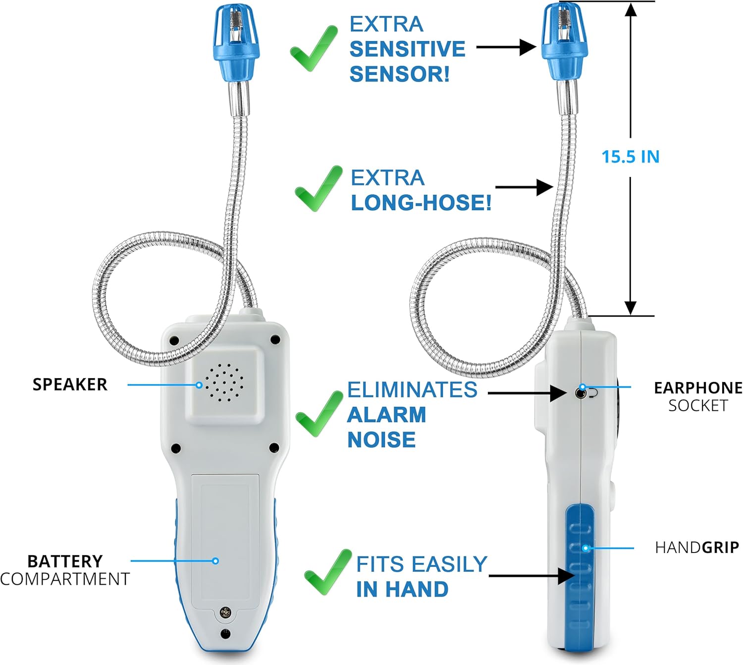 PRO Natural Gas & Propane Leak Detector - Propane Detector Battery Operated - Portable Detection Combustible Gas Sniffer for LP, Methane Leak Detectors for Home and RV - Image 5