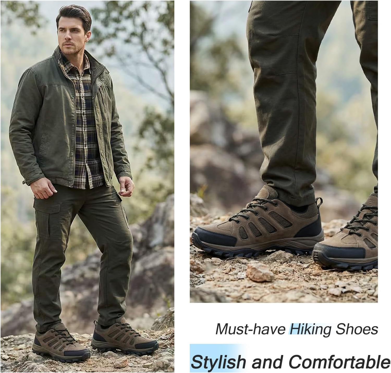 Men's Hiking Shoes Walking Sneakers Outdoor Workout Footwear Non Slip Comfortable Lightweight Breathable Trekking Backpacking Trail Running - Image 6