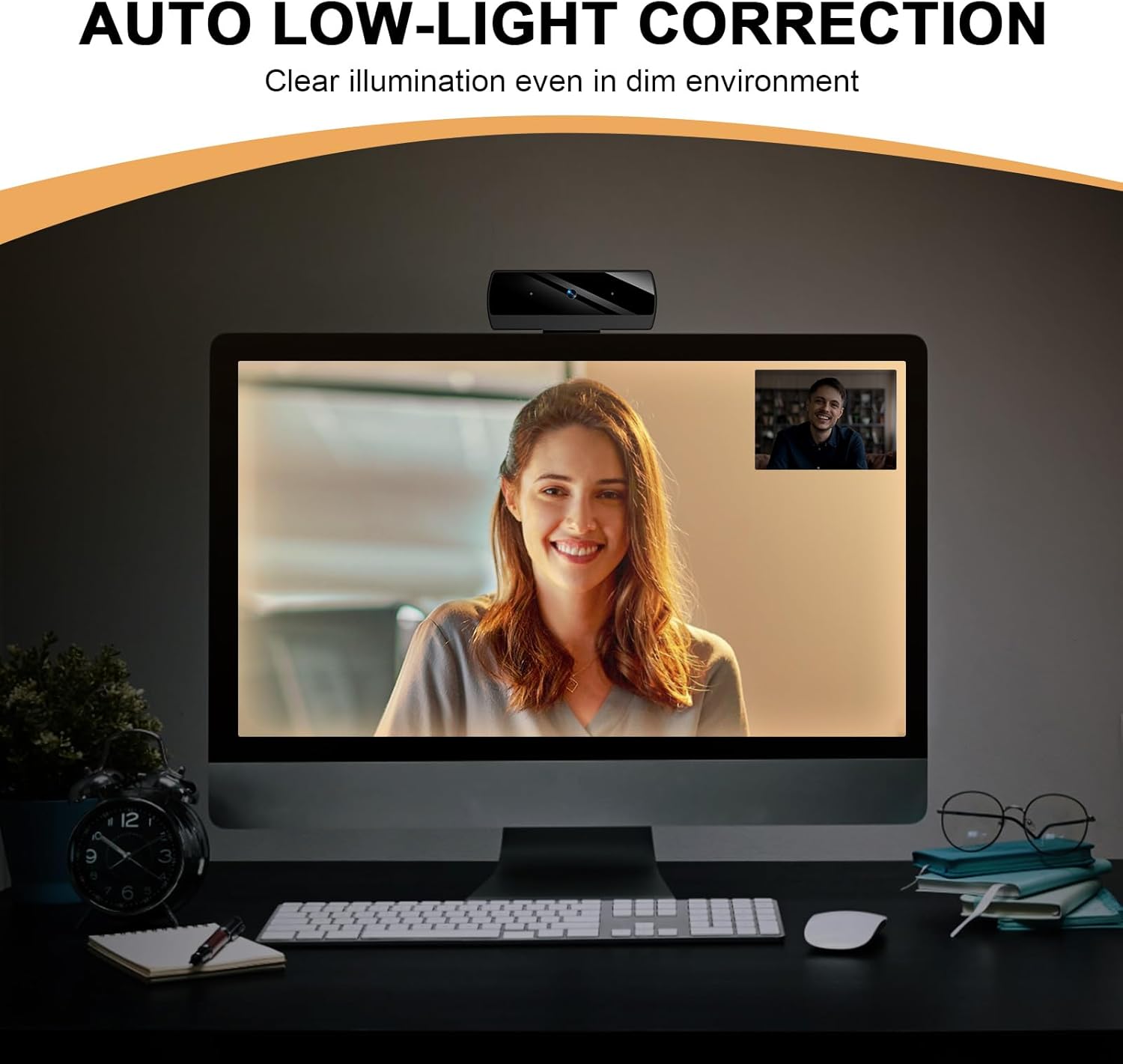 1080P Webcam with Microphone, Full HD Video Calling Web Camera, HD Light Correction Streaming Webcam for Zoom/Skype/Teams, Plug and Play PC Camera Web cam for Windows & Mac - Image 6