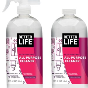 Better Life All Purpose Cleaner – Multipurpose Home and Kitchen Cleaning Spray for Glass, Countertops, Appliances, Upholstery- Multi-surface Spray Cleaner – Currant and Citrus, 32oz (Pack of 2)