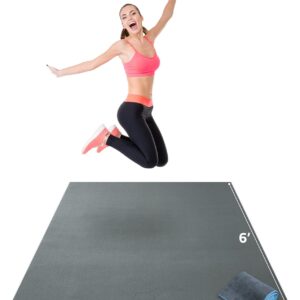Gorilla Mats Premium Large Exercise Mat – 6×4′, 7×4′, x7x5′, 8×4′, 10×4′ (1/4″ Thick) Ultra Durable, Non-Slip, Workout Mat for Instant Home Gym Flooring – Great on Any Floor – Use With or Without Shoes