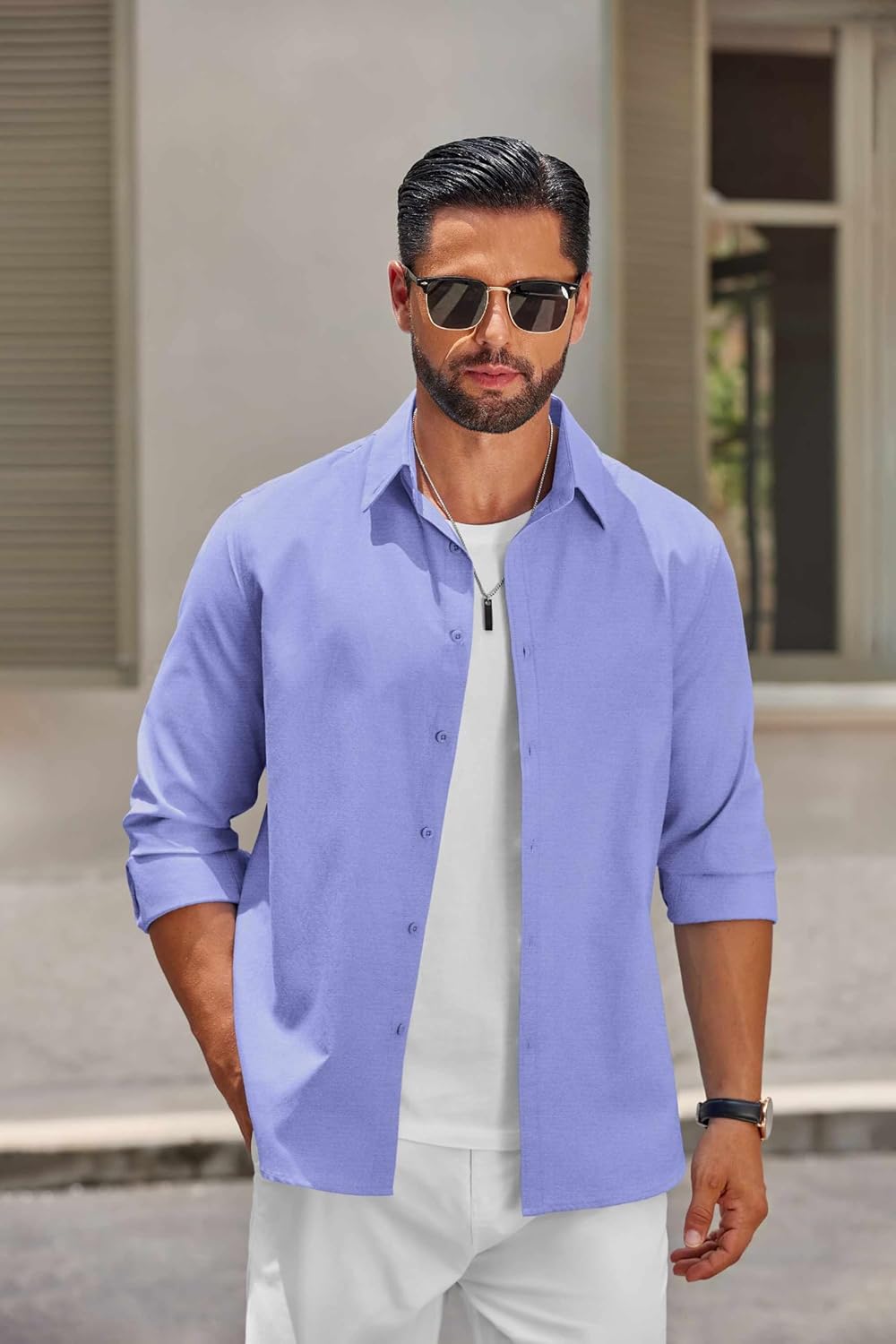 COOFANDY Men's Long Sleeve Regular Fit Button Down Oxford Shirt - Image 3