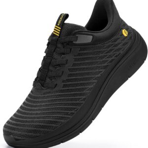 FitVille Men’s Extra Wide Slip-On Walking Shoes, Breathable Sneakers with Arch Support for Flat Feet, Heel Pain Relief & High Rebound Midsole