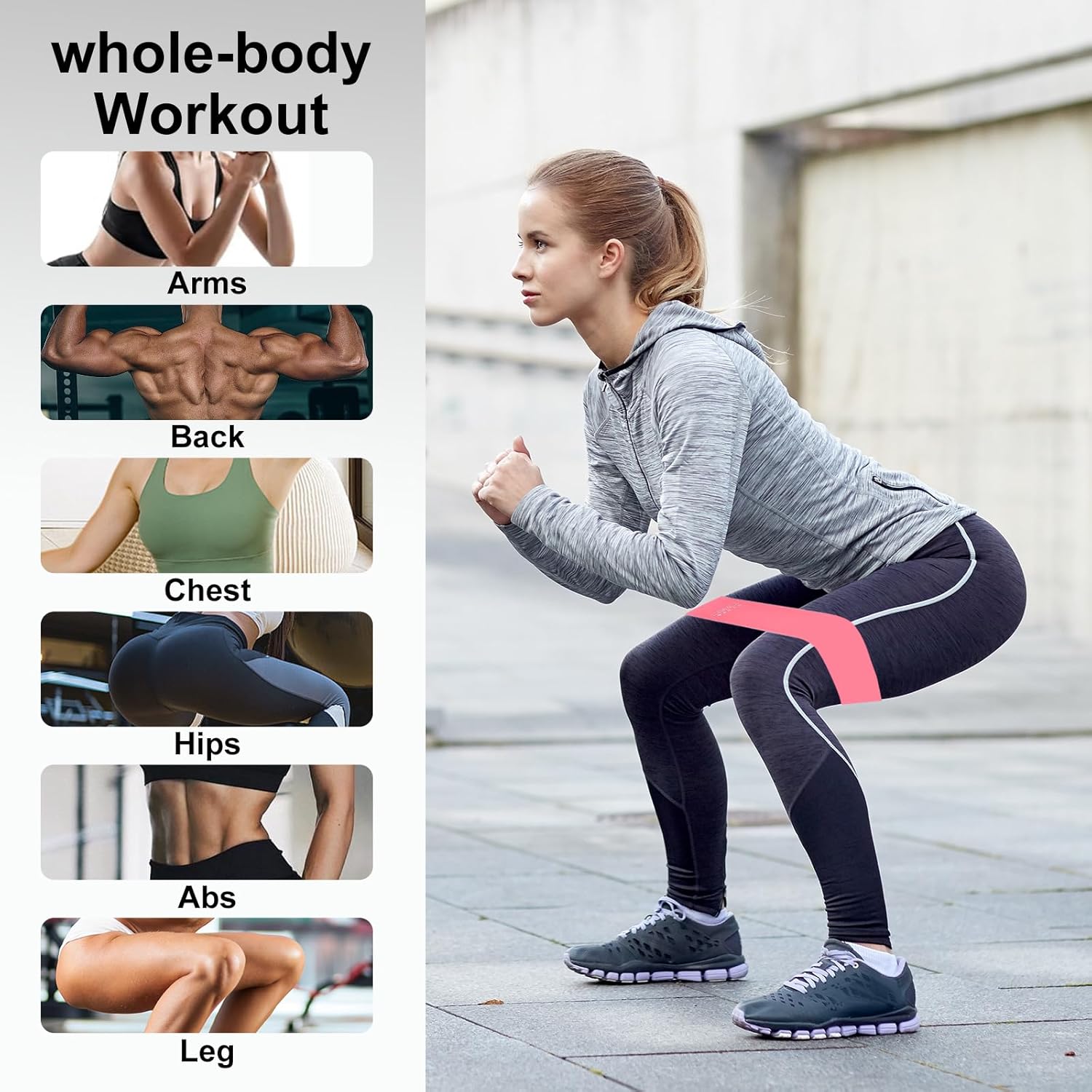 Resistance Bands Set, Resistance Loop Exercise Bands with Instruction Guide and Carry Bag, Versatile Latex Exercise Bands for Home and Gym Workouts, Set of 5 - Image 4