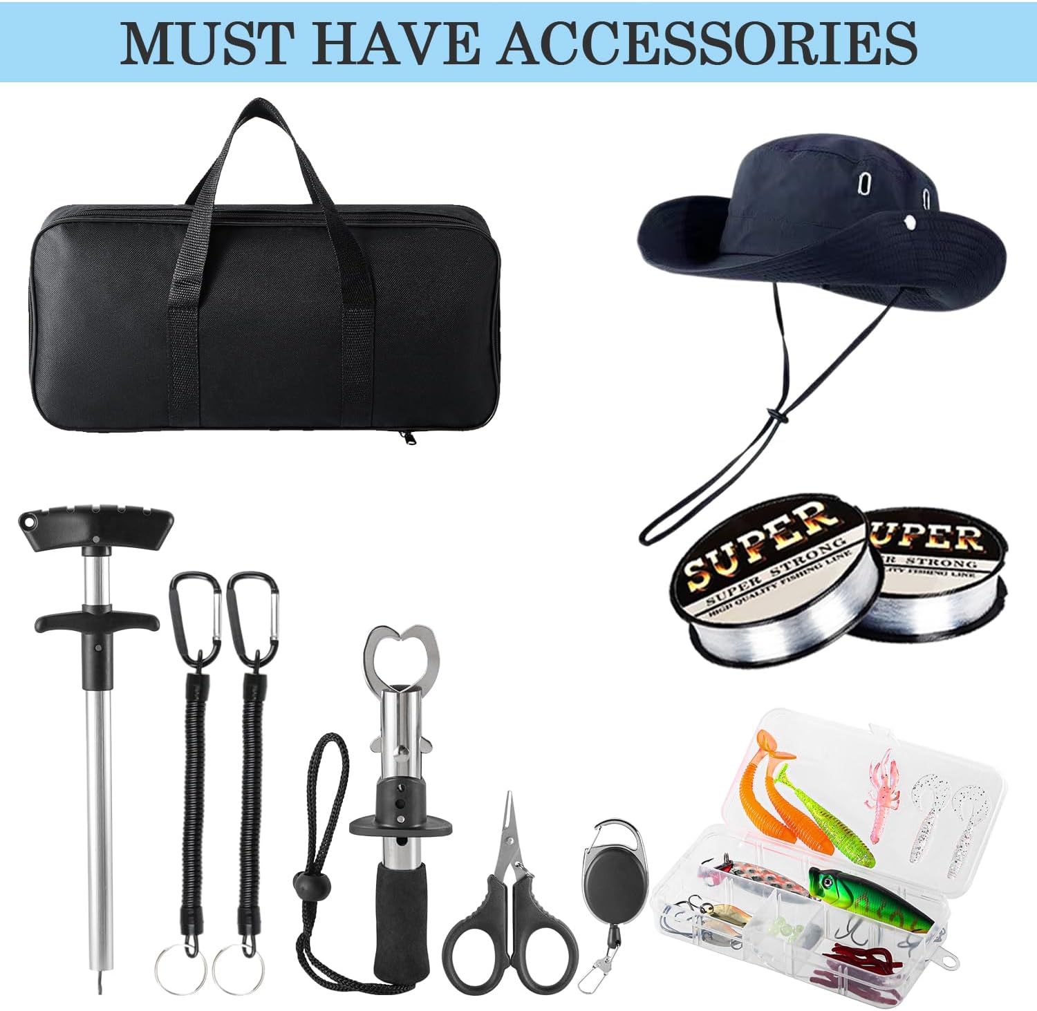 Fishing Pole Combo, 6.9ft Telescopic Rods Set, Collapsible Fishing Rods 2PCS Spinning Reel Set with Carrier Bag Freshwater Fishing Rod and Reel Combos Kits - Image 6