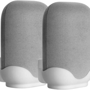 2 Pack Wall Mount Compatible with Google Nest Audio Speaker,Built in Cord Management Easy Install,Stable Stand Google Nest Audio Smart Speaker Holder Accessories for Space-Saving, White