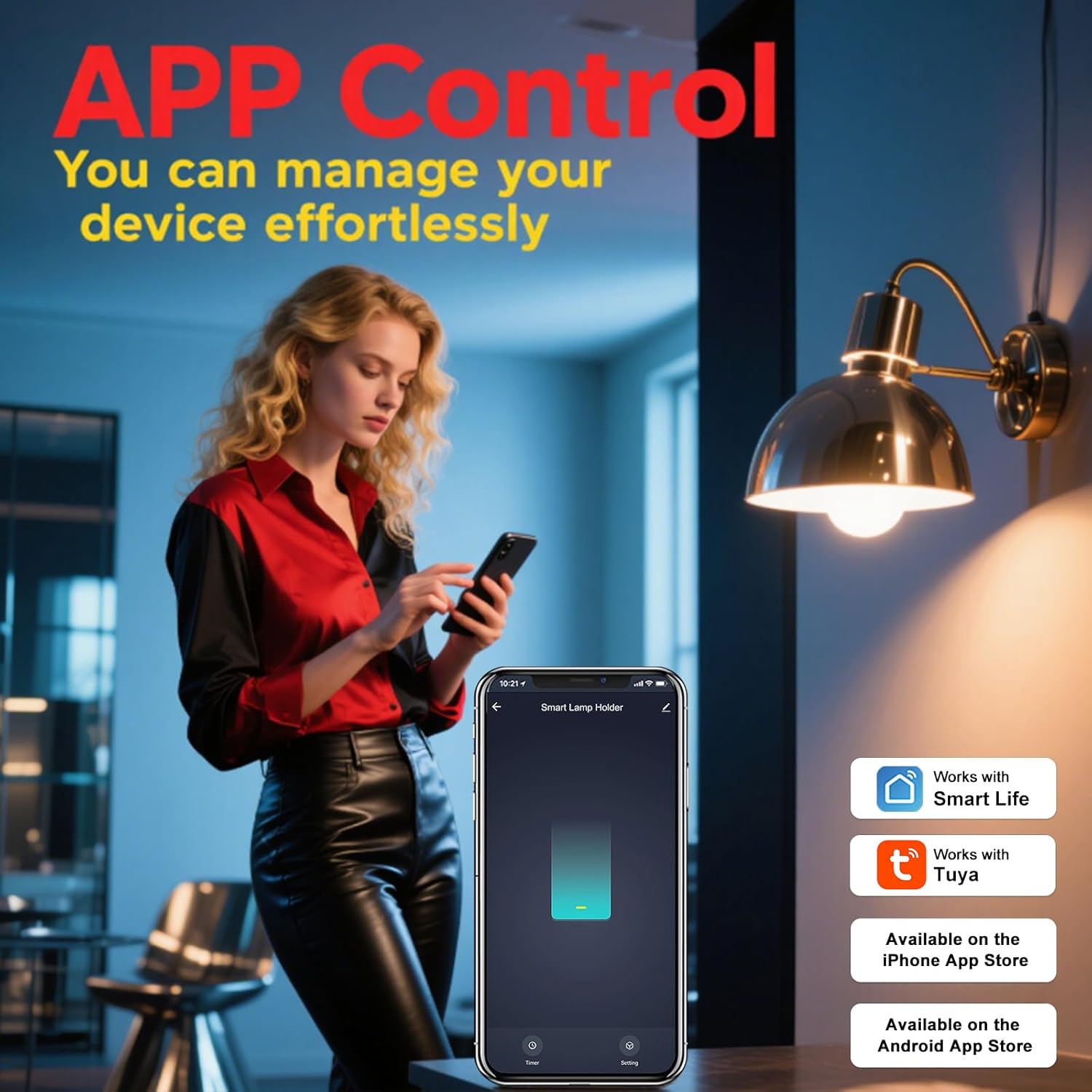 LoraTap Smart Wi-Fi Light Bulb Socket Adapter, Voice for Alexa/Google, Smart Life App Group & Timer, 60W Max, Incandescent Compatible, E26/E27 - Image 4