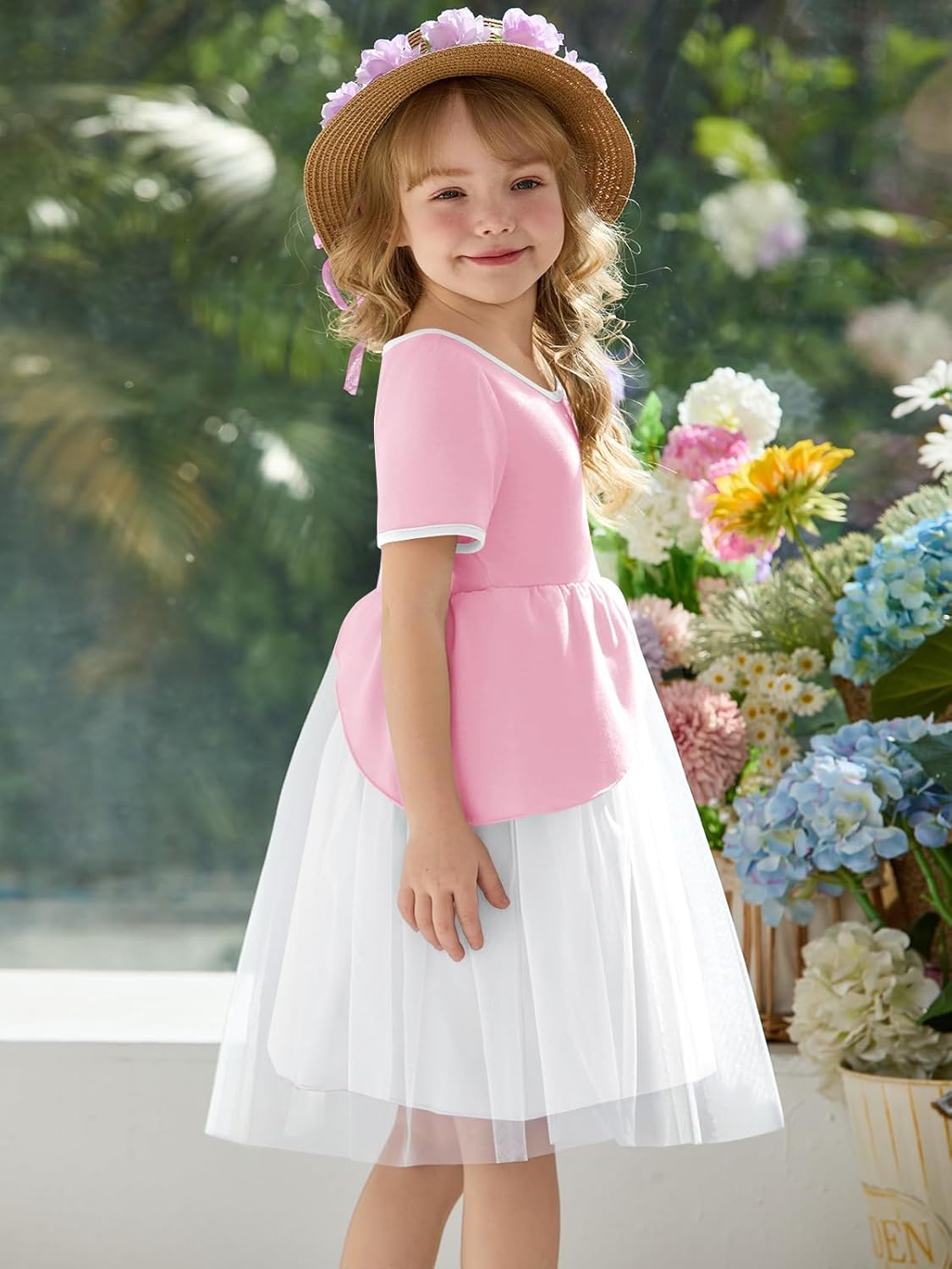 Haloumoning Toddler Baby Girl Tutu Dress Little Kids Cute Short Sleeve Ruffle Party Dresses 9M-8Y - Image 3