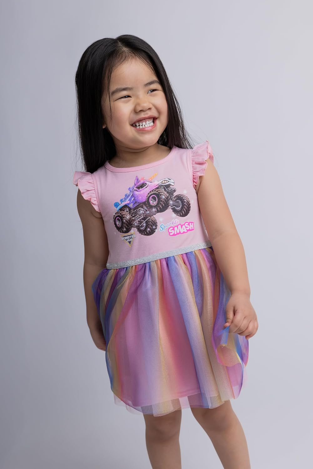 Monster Jam Girls Tulle Tutu Dress Toddler to Big Kid Sparkle Smash - Image 2