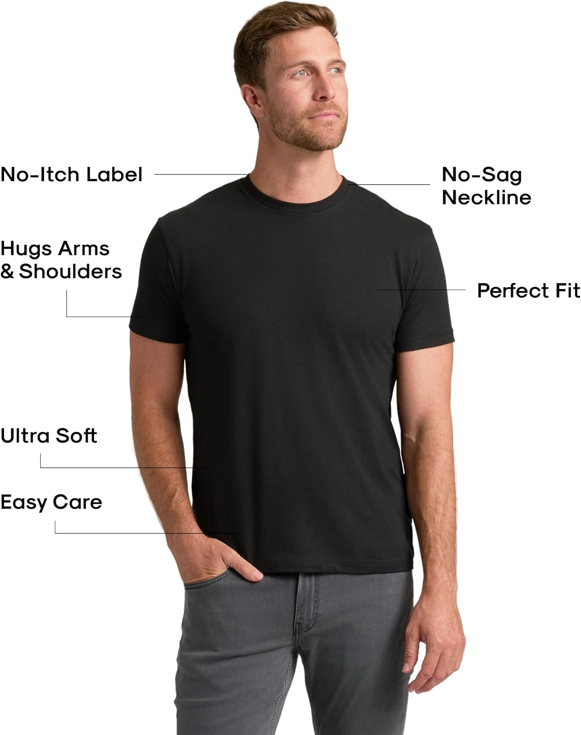 True Classic Mens T-Shirts – Short Sleeve Crew Neck T Shirts for Man, Cotton Blend Plain Novelty Men's T-Shirts - Image 3