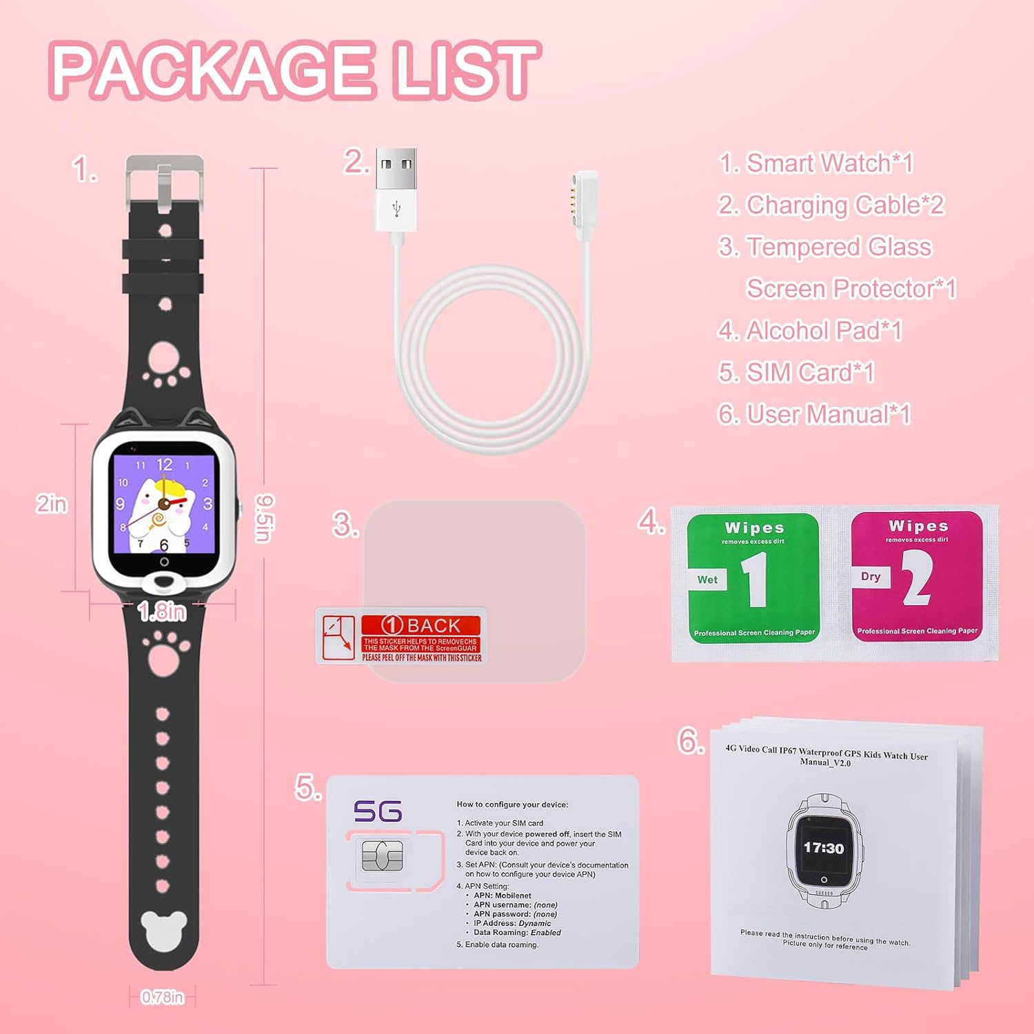 LogHog Simple Kids Smart Phone Watches for Young Girls Boys, Real Time GPS Tracking,Video Calling, Camera, Pedometer, 7puzzle Games 4G Kids Smart Watch for Children - Image 7