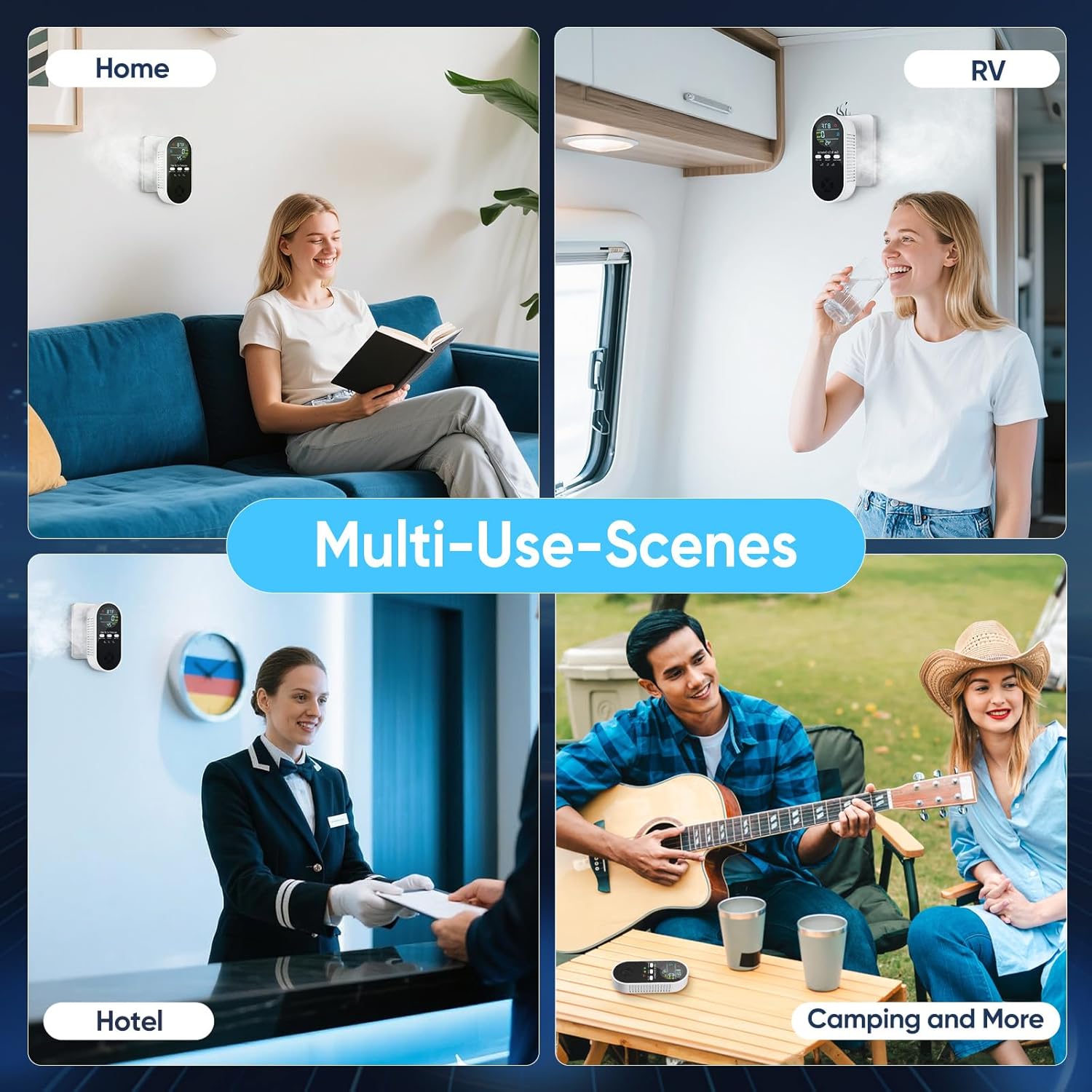 Natural Gas Leak Detector & Carbon Monoxide Detectors Plug in, 5-in-1 Portable Carbon Monoxide Detector with Brightness & Volume Adjustment, Battery Backup for Home, RV, Travel, Camping (2 Packs) - Image 6