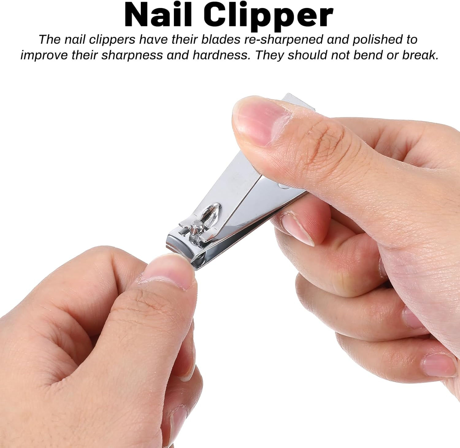 7 Pcs Travel Manicure Set Nail Clipper Set Gifts for Men & Women Fingernail Grooming Kit, Travel Clipper Kit with Nail Care Tools Beauty Scissors Tweezers PU Black Leather Pouch - Image 8