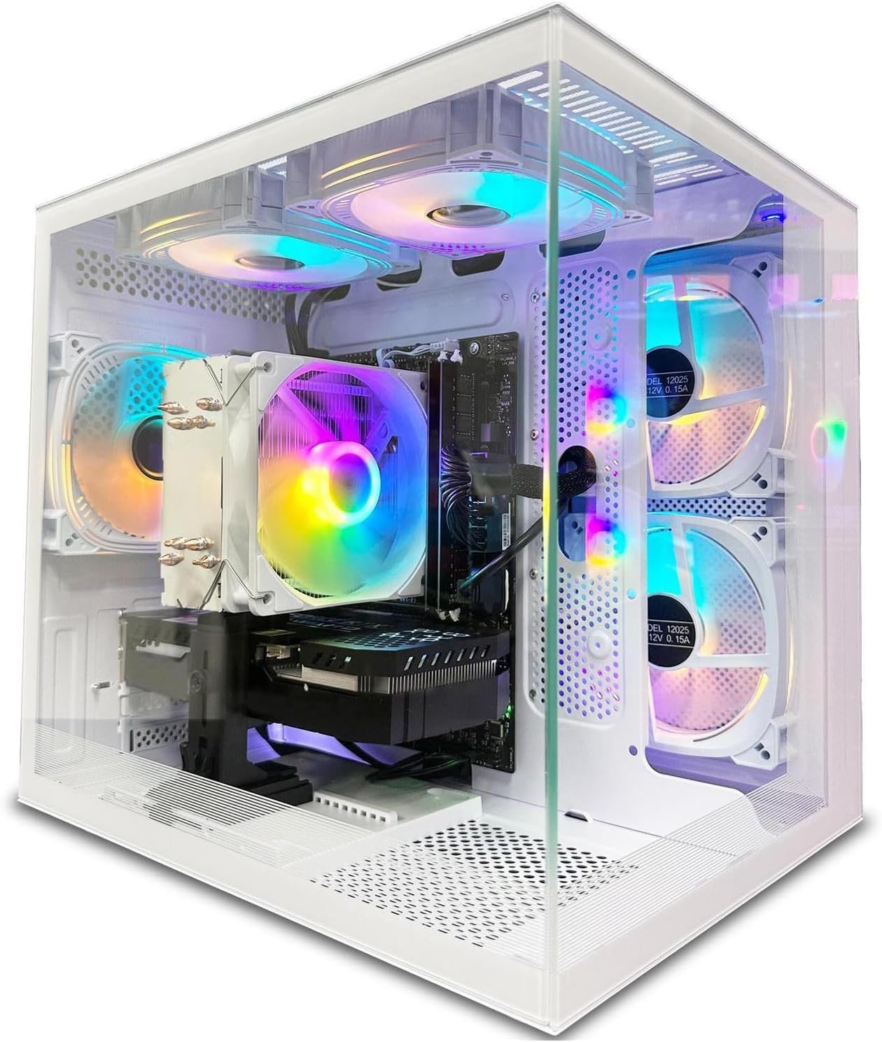Desktop Computers,32G RAM,1TB NVMe SSD,Core i5-12400F,RTX 3050 6G,Prebuilt Gaming PC,Tower Computer Gamer,Work,VR,4K,Home and Business WiFi 6 White - Image 2