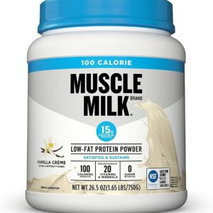 Muscle Milk ZERO, 100 Calorie Protein Powder, Vanilla, 15g Protein, 1.65 Pound, 25 Servings