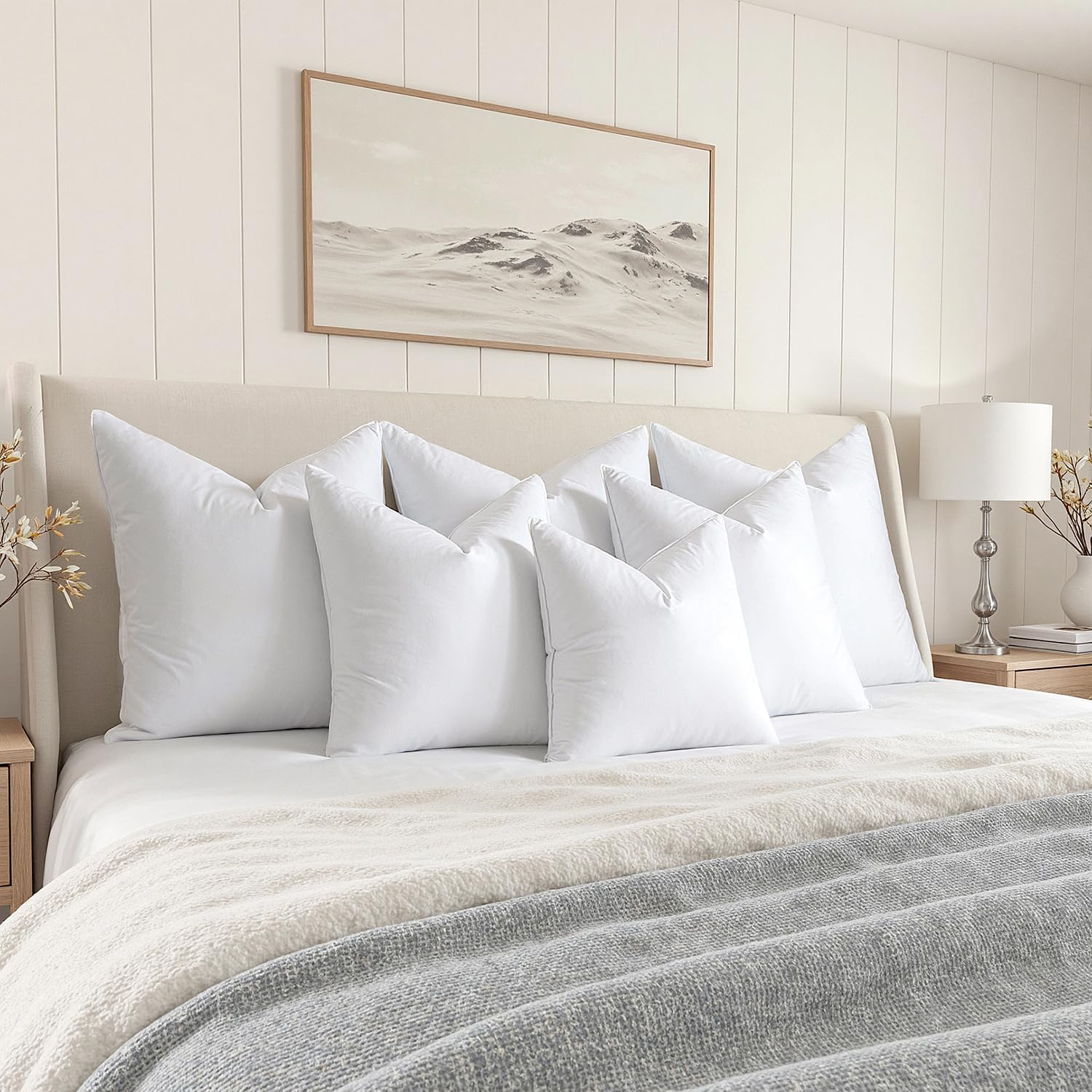 MIULEE 18x18 Pillow Inserts, Pack of 2 Down Feather Premium Throw Pillows with Cotton Fabric for Bed Couch Living Room Sofa - Image 7