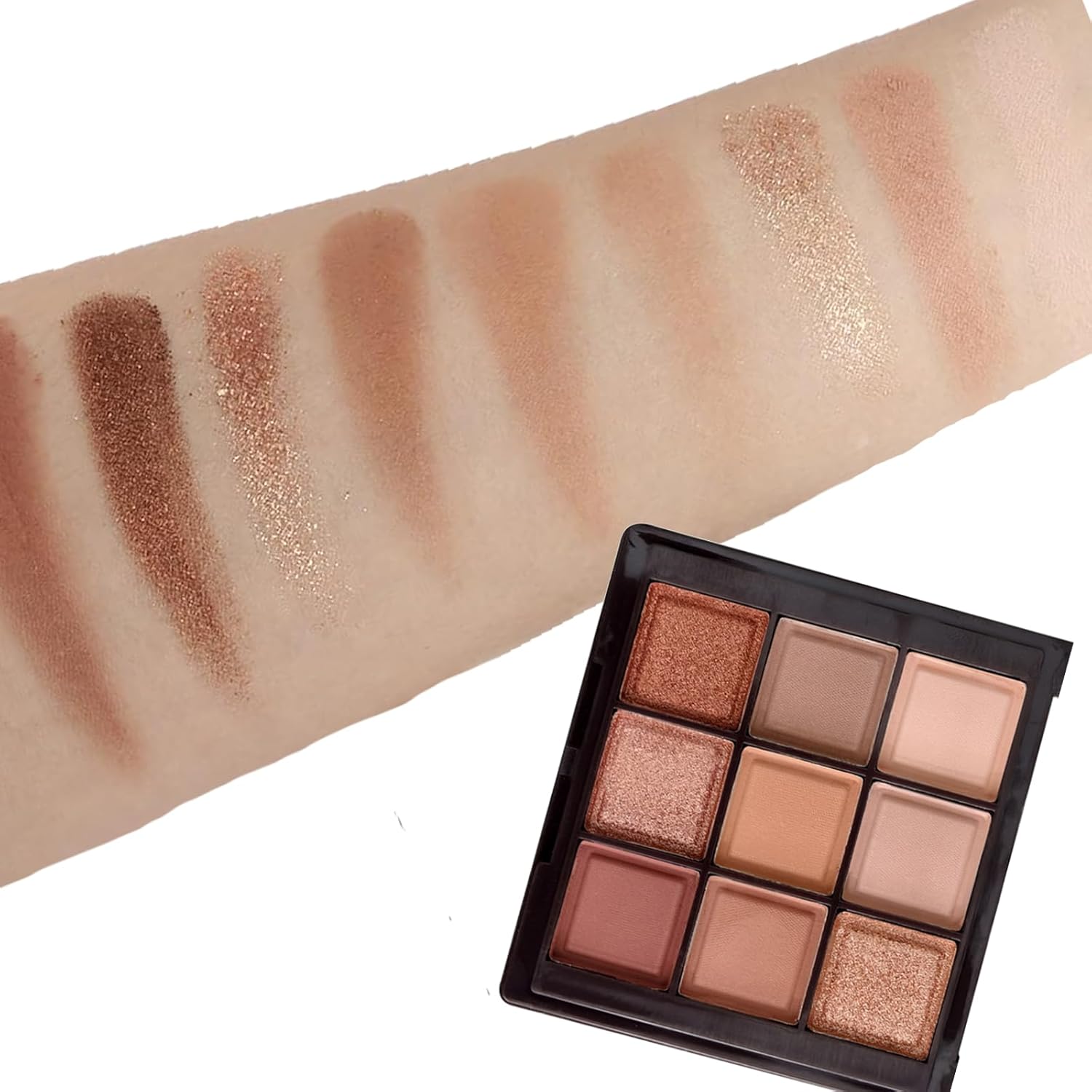 K'APEINE Eyeshadow Palette 9-Colors Nude Eye Shadow Palette Natural Brown Makeup Kit Warm-Toned Highly Pigmented Eyeshadow for Eyes Long Lasting Naturing-Looking for Women-Chocolate - Image 2