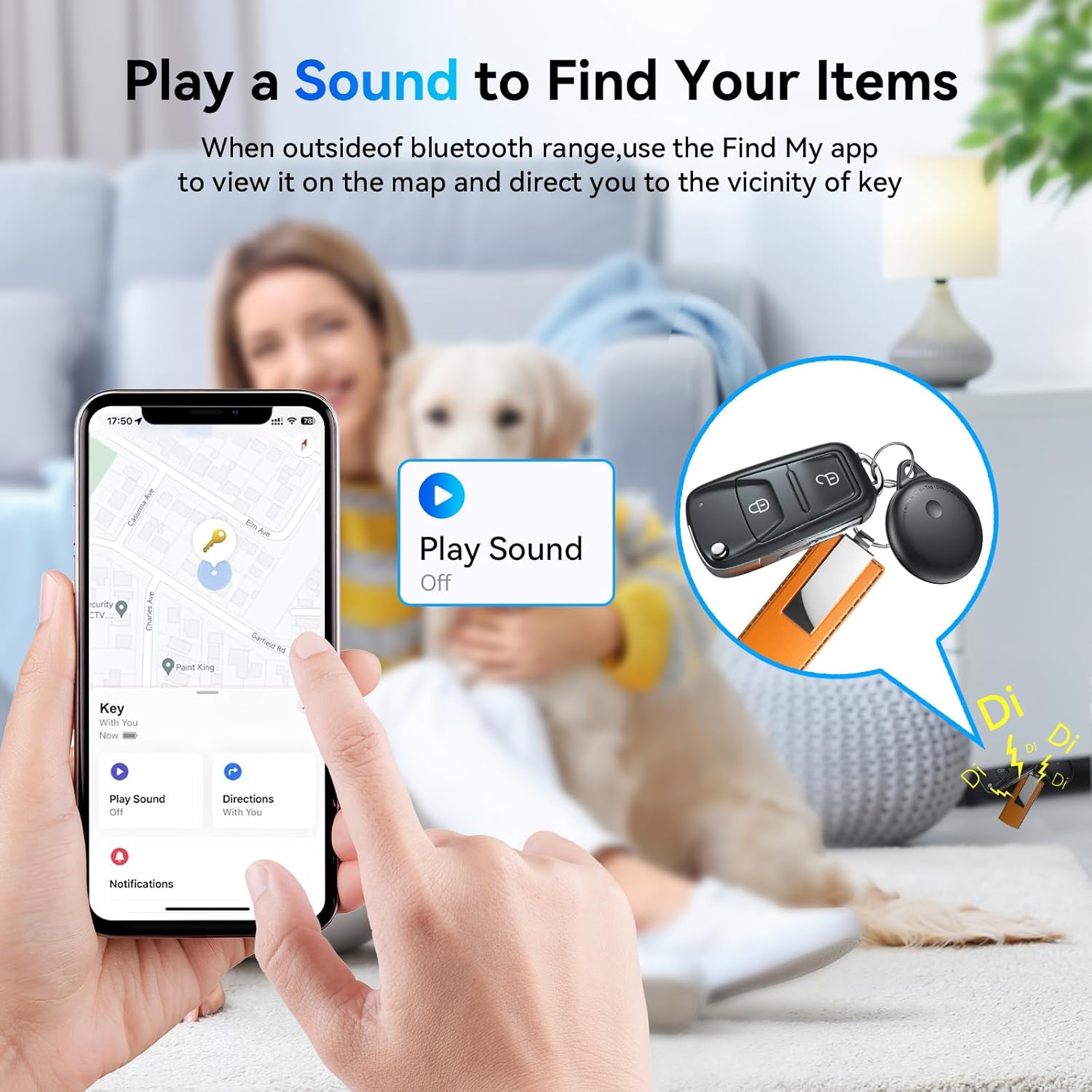 Smart Tags-4 Pack, Smart Bluetooth Tracker Work with Apple Find My, Key Finders and Find My Tracker, Game Changer Waterproof Smart Tag with Key Ring Tracker Tag for Keys/Luggage/Wallet etc - Image 3
