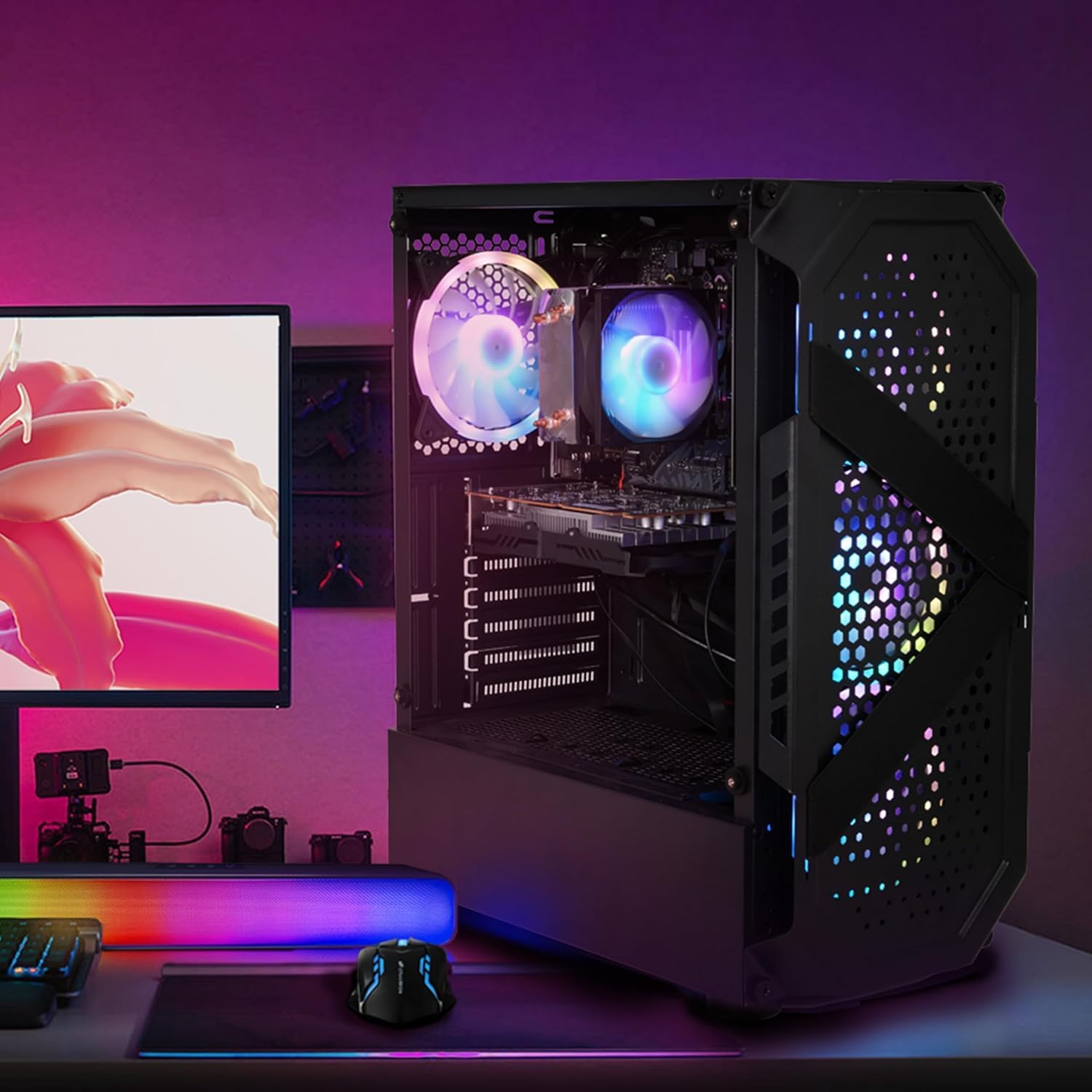 STGAubron Gaming PC Desktop Computer, Intel Core i7 up to 3.9G, GeForce RTX 3060 12G, 32GB RAM, 1TB SSD, WiFi 6, BT 5.0, RGB Fan x 4, Windows 11 Home - Image 2