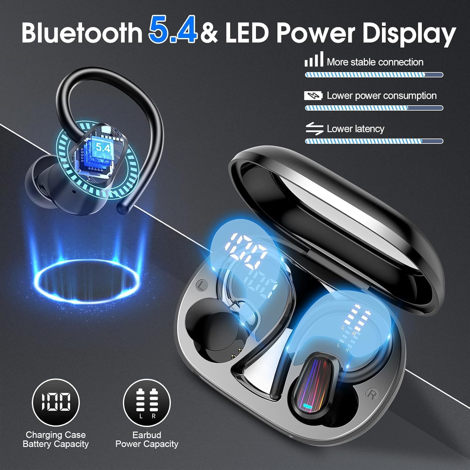AI Translation Earbuds Real Time, 164 Language Translator Earbud with Audio and Video Calls, 3-in-1 Buletooth 5.4 Translation Headphone with APP, 50H AI Ear Buds Translator Device for Business, Black - Image 7