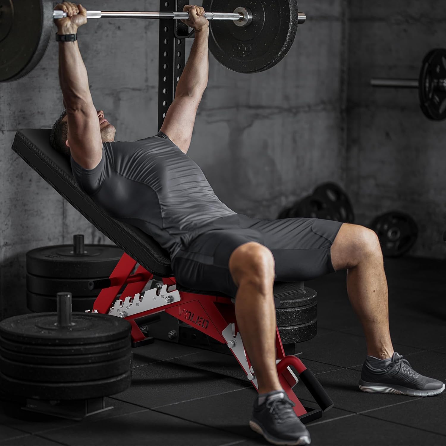 YOLEO Commercial Adjustable Weight Bench - MAX 2300LBS Heavy Duty Workout Bench for Home Gym, Decline/Flat/Incline Bench Press 2.4" Thick Pad (6-Step Assembly) - Image 8