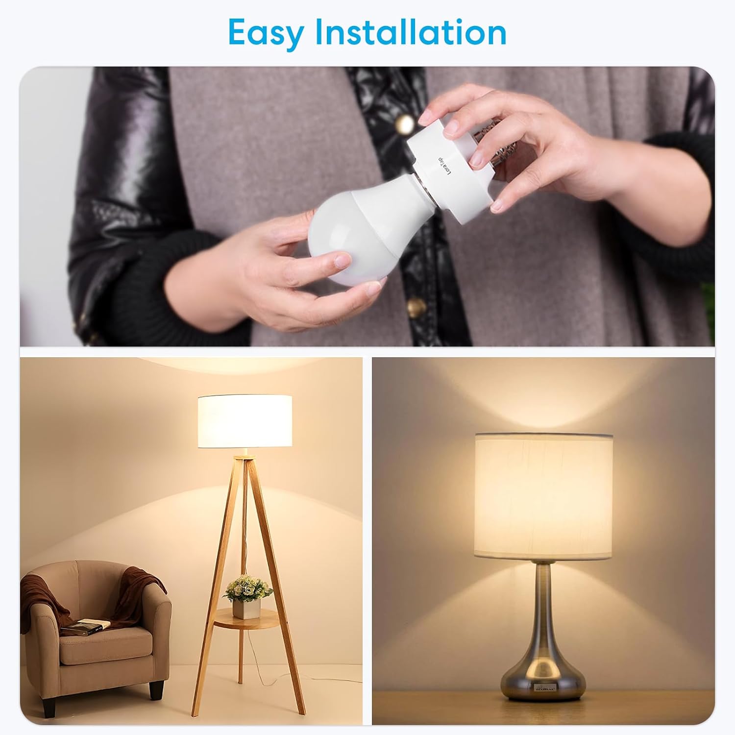 LoraTap Smart WiFi Bulb Socket E26 2 Pack Wi-Fi LED Light Bulb Timer Lamp Holder Adapter, Voice Control with Amazon Alexa and Google Home, Smart Life App Control from Anywhere by Phone, 30W Max. - Image 5