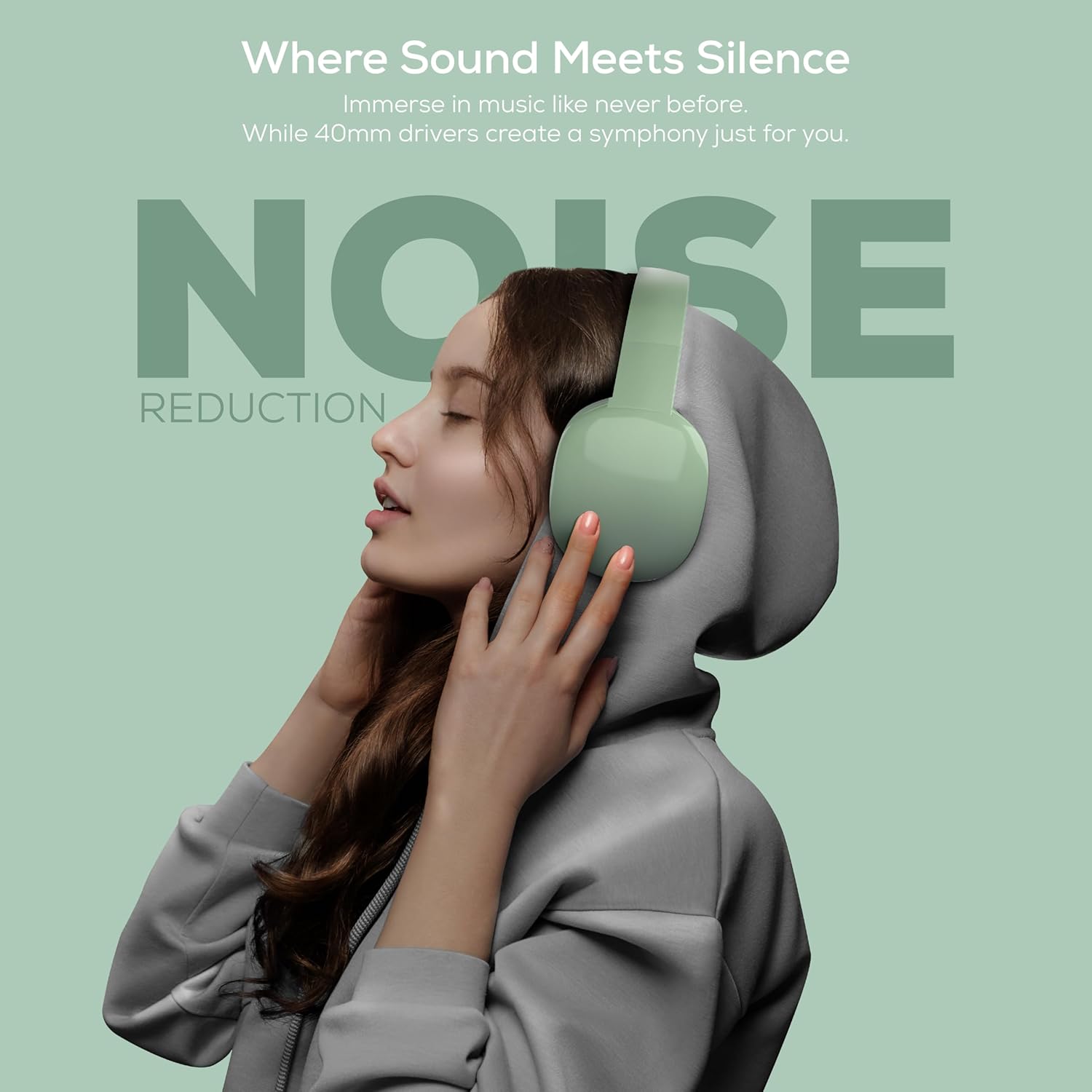 Gabba Goods Wireless Over Ear Bluetooth Headphones with Microphone - Wireless Headset -Noise Reduction - Bluetooth, Wired,Built in Micro SD for Travel, Home, Work TV,PC,Gaming,Cellphone (Mint) - Image 2