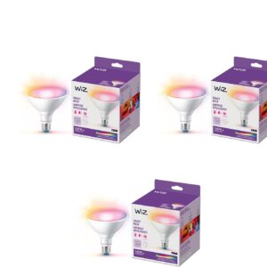 WiZ Connected 120W PAR38 LED Smart Light Bulbs – 3 Pack – Connects to Your Wi-Fi – E26 Smart Bulb – Control with Voice or App + Activate with Motion – Matter Compatible