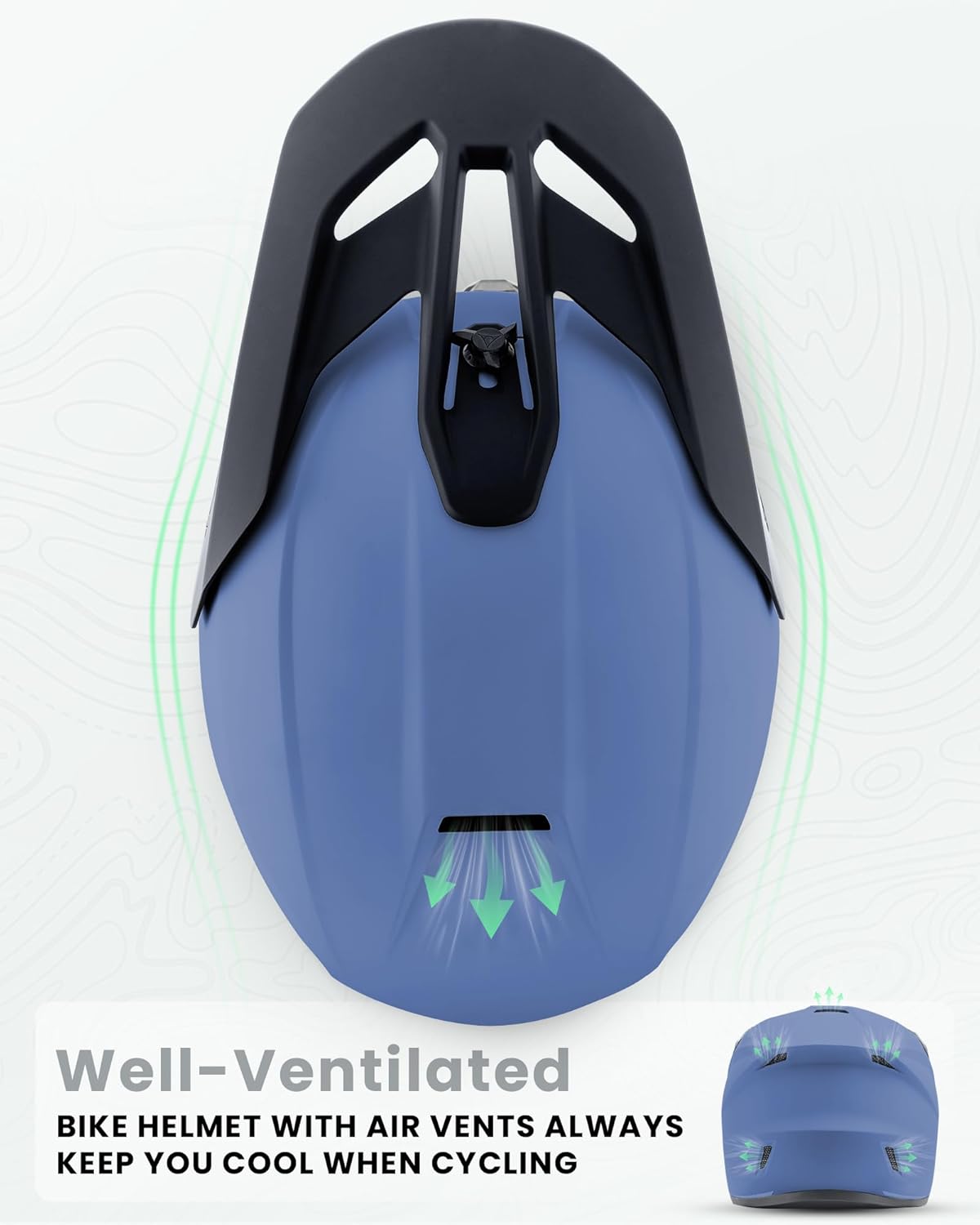 OutdoorMaster Full Face Mountain Bike Helmet for Men & Women - Durable, Impact Resistant, Ventilated, Adjustable Visor - Downhill Race BMX MTB Helmet - Image 4